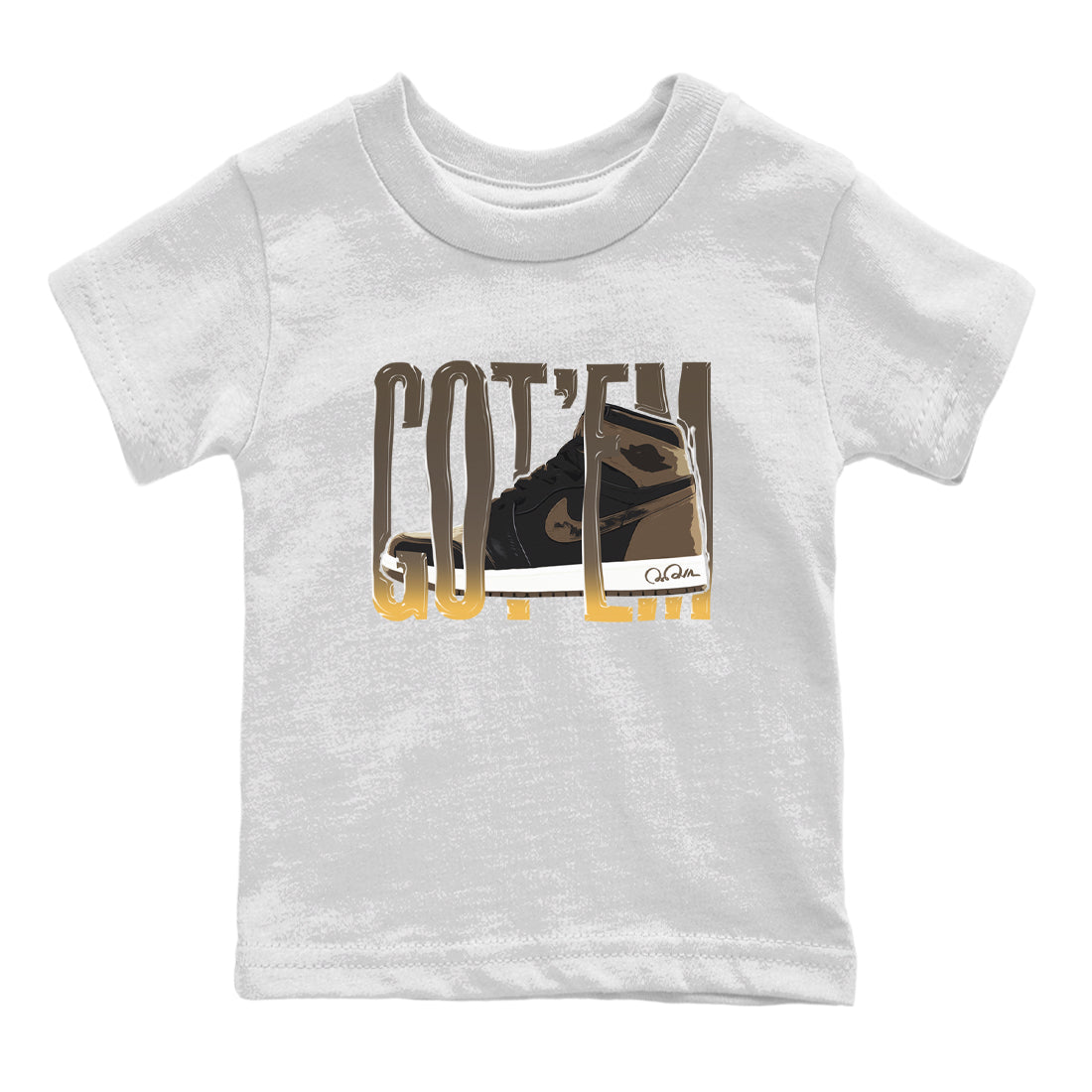 Air Jordan 1 Palomino shirt to match jordans Wiggling Gotem Streetwear Sneaker Shirt AJ1 High Palomino Drip Gear Zone Sneaker Matching Clothing Baby Toddler White 2 T-Shirt