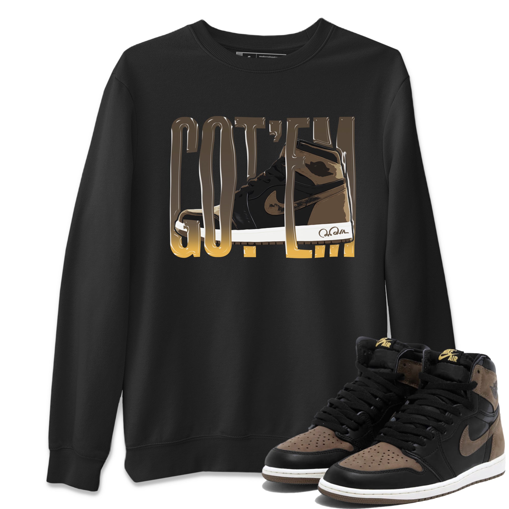 Air Jordan 1 Palomino shirt to match jordans Wiggling Gotem Streetwear Sneaker Shirt AJ1 High Palomino Drip Gear Zone Sneaker Matching Clothing Unisex Black 1 T-Shirt