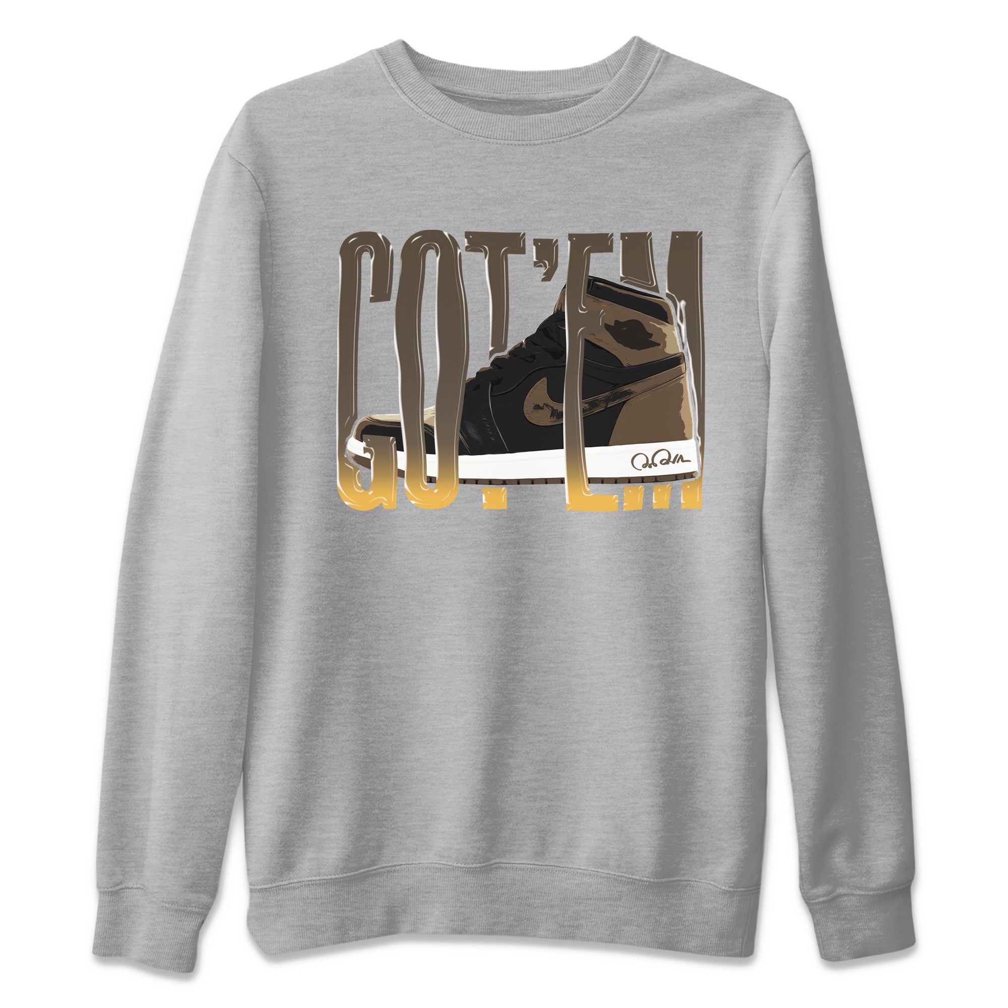 Air Jordan 1 Palomino shirt to match jordans Wiggling Gotem Streetwear Sneaker Shirt AJ1 High Palomino Drip Gear Zone Sneaker Matching Clothing Unisex Heather Grey 2 T-Shirt