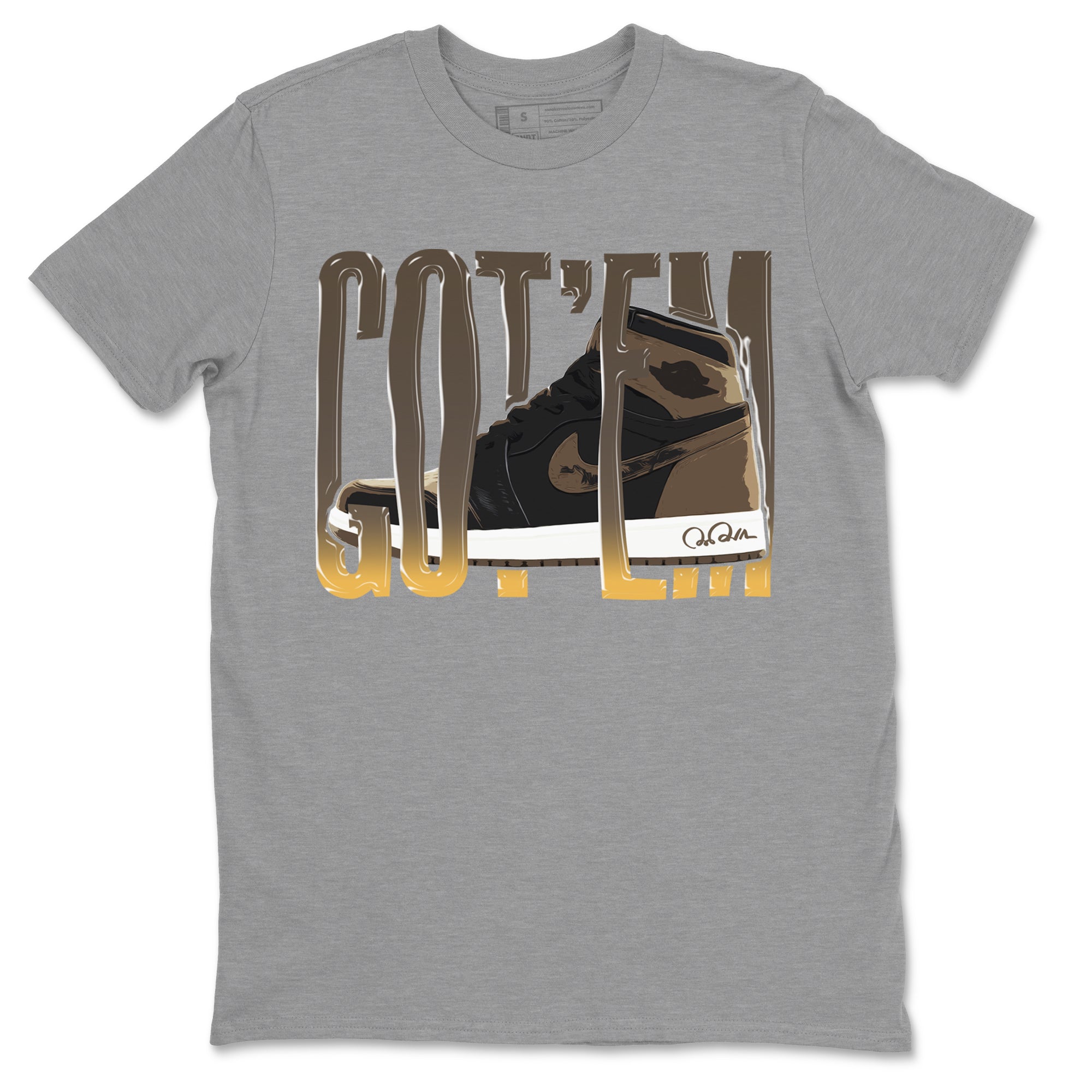 Air Jordan 1 Palomino shirt to match jordans Wiggling Gotem Streetwear Sneaker Shirt AJ1 High Palomino Drip Gear Zone Sneaker Matching Clothing Unisex Heather Grey 2 T-Shirt