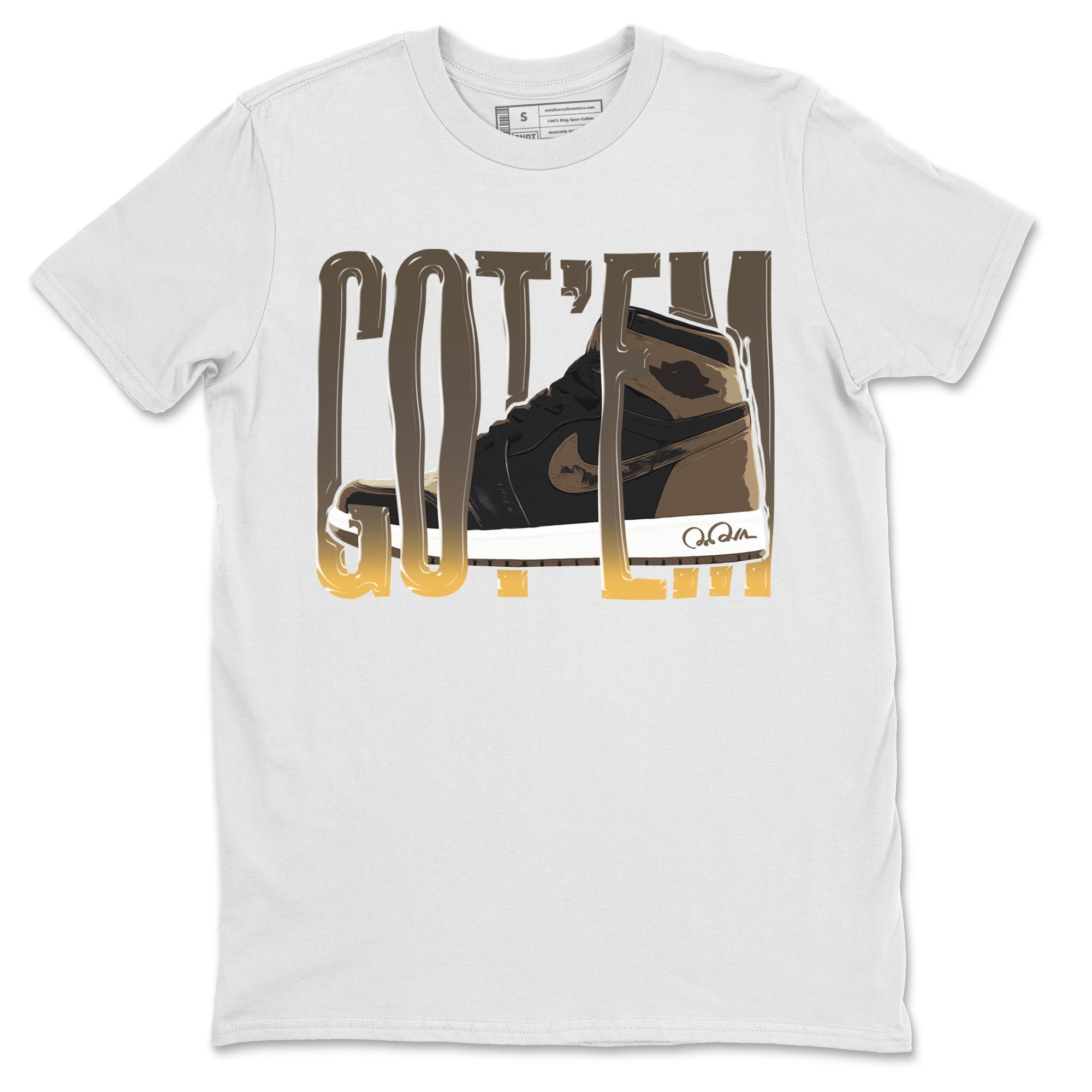 Air Jordan 1 Palomino shirt to match jordans Wiggling Gotem Streetwear Sneaker Shirt AJ1 High Palomino Drip Gear Zone Sneaker Matching Clothing Unisex White 2 T-Shirt