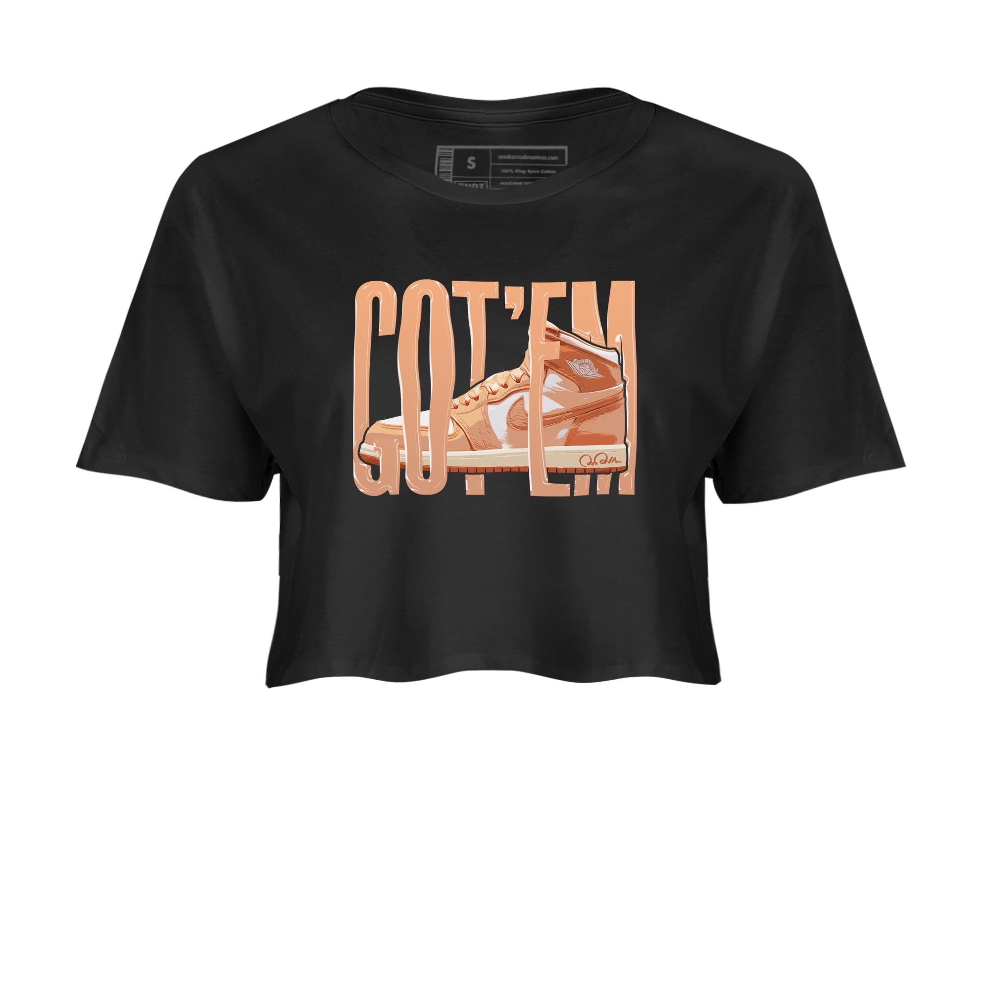 Air Jordan 1 Praline shirt to match jordans Wiggling Gotem Streetwear Sneaker Shirt AJ1Praline Drip Gear Zone Sneaker Matching Clothing Black 2 Crop T-Shirt