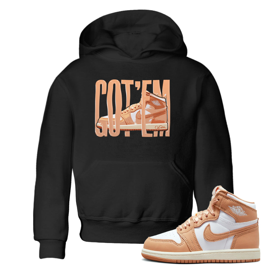 Air Jordan 1 Praline shirt to match jordans Wiggling Gotem Streetwear Sneaker Shirt AJ1Praline Drip Gear Zone Sneaker Matching Clothing Baby Toddler Black 1 T-Shirt