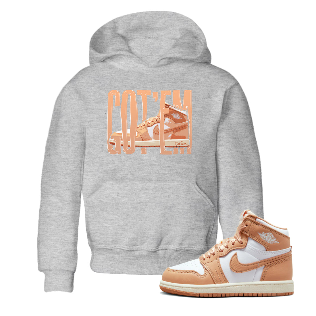 Air Jordan 1 Praline shirt to match jordans Wiggling Gotem Streetwear Sneaker Shirt AJ1Praline Drip Gear Zone Sneaker Matching Clothing Baby Toddler Heather Grey 1 T-Shirt