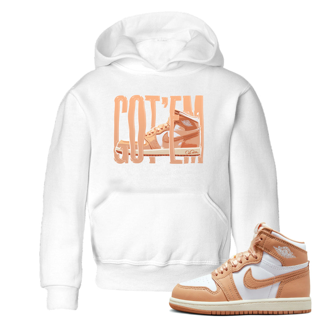 Air Jordan 1 Praline shirt to match jordans Wiggling Gotem Streetwear Sneaker Shirt AJ1Praline Drip Gear Zone Sneaker Matching Clothing Baby Toddler White 1 T-Shirt