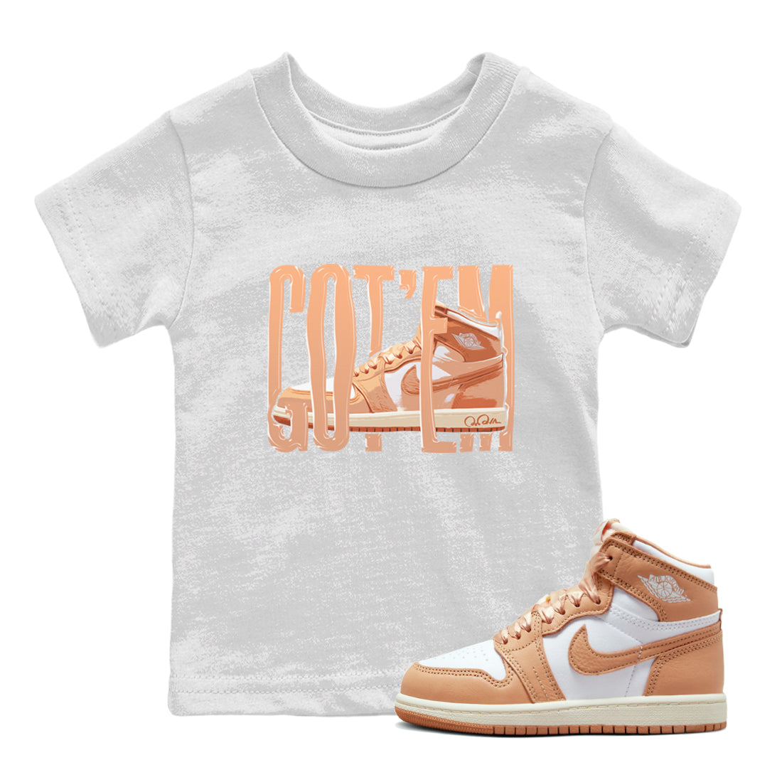Air Jordan 1 Praline shirt to match jordans Wiggling Gotem Streetwear Sneaker Shirt AJ1Praline Drip Gear Zone Sneaker Matching Clothing Baby Toddler White 1 T-Shirt