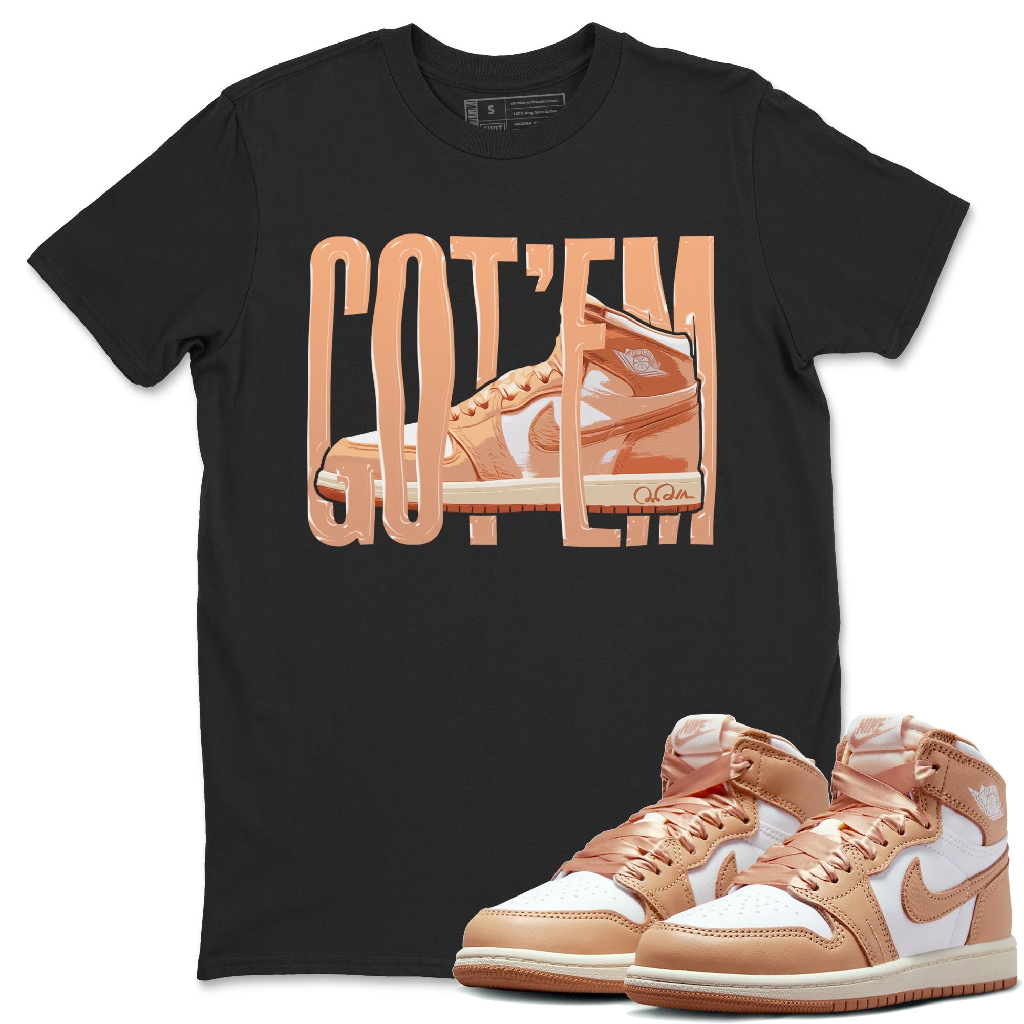 Air Jordan 1 Praline shirt to match jordans Wiggling Gotem Streetwear Sneaker Shirt AJ1Praline Drip Gear Zone Sneaker Matching Clothing Unisex Black 1 T-Shirt