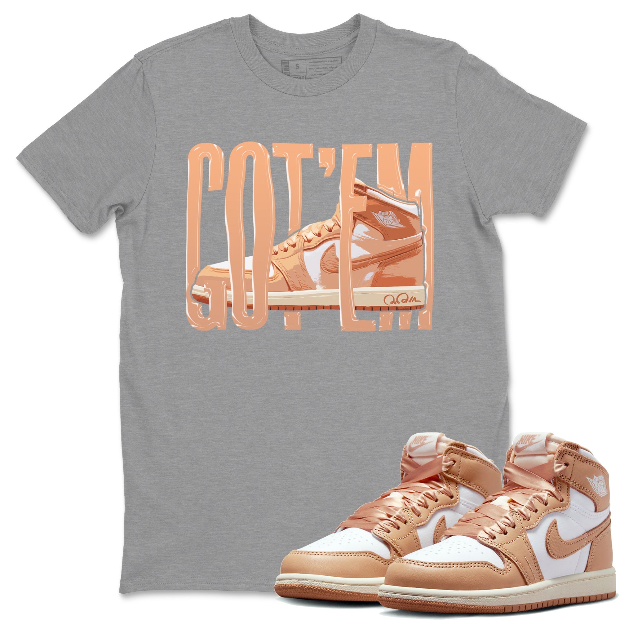 Air Jordan 1 Praline shirt to match jordans Wiggling Gotem Streetwear Sneaker Shirt AJ1Praline Drip Gear Zone Sneaker Matching Clothing Unisex Heather Grey 1 T-Shirt
