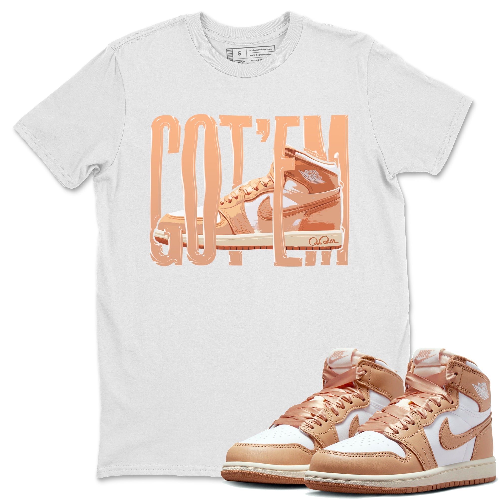 Air Jordan 1 Praline shirt to match jordans Wiggling Gotem Streetwear Sneaker Shirt AJ1Praline Drip Gear Zone Sneaker Matching Clothing Unisex White 1 T-Shirt
