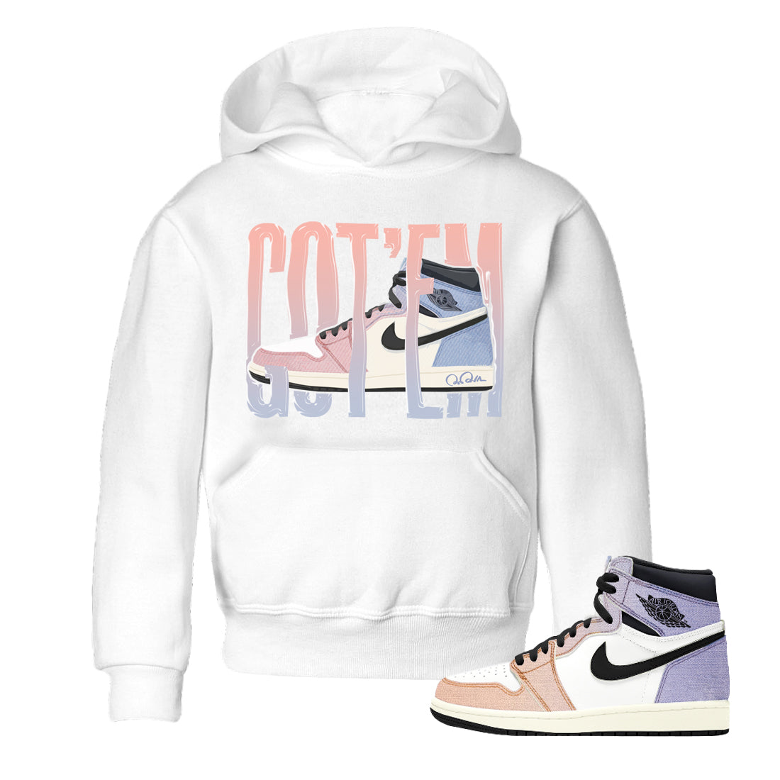 Air Jordan 1 Skyline Shirt To Match Jordans Wiggling Gotem Sneaker Tees AJ1 Skyline Drip Gear Zone Sneaker Matching Clothing Kids Shirts White 1