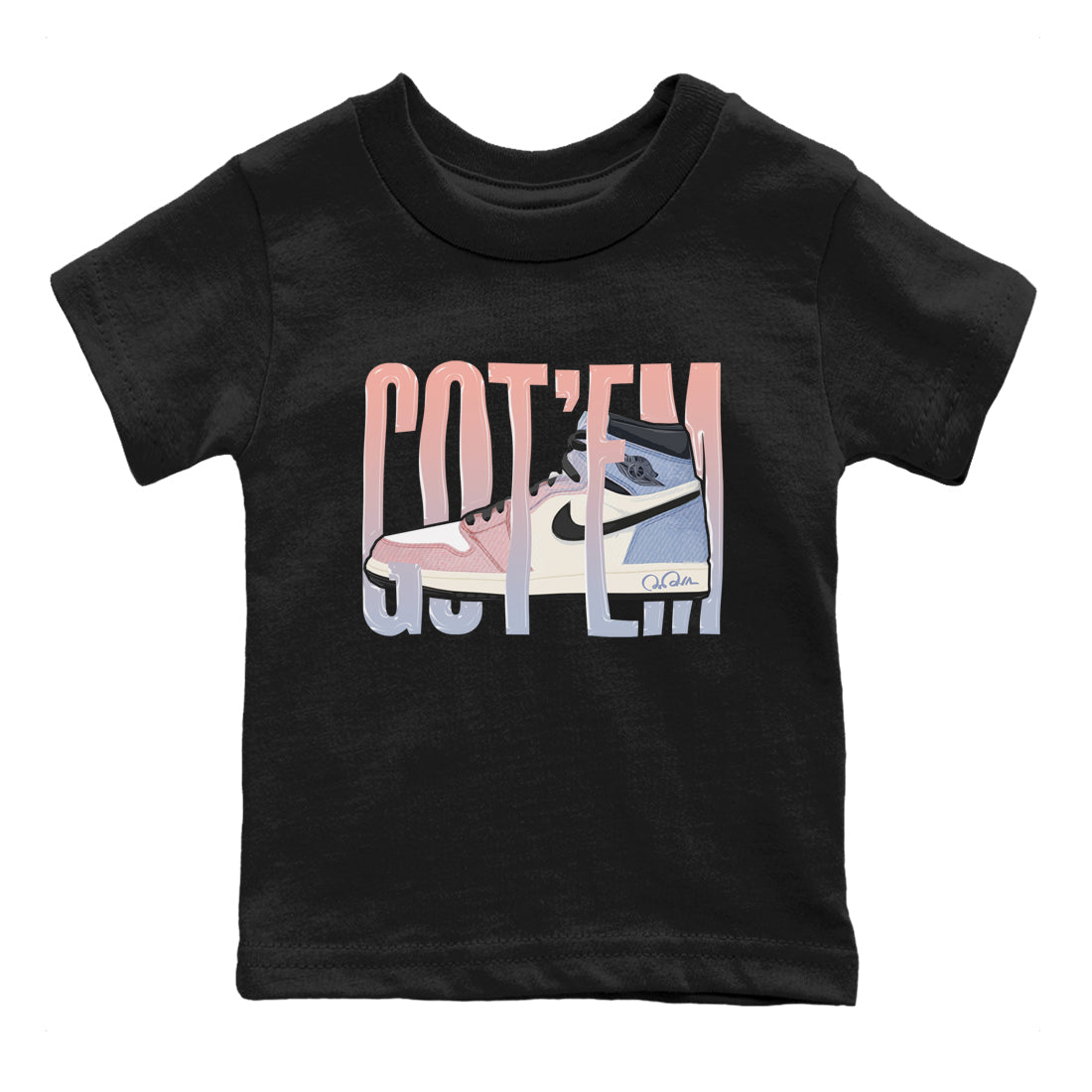 Air Jordan 1 Skyline Shirt To Match Jordans Wiggling Gotem Sneaker Tees AJ1 Skyline Drip Gear Zone Sneaker Matching Clothing Kids Shirts Black 2