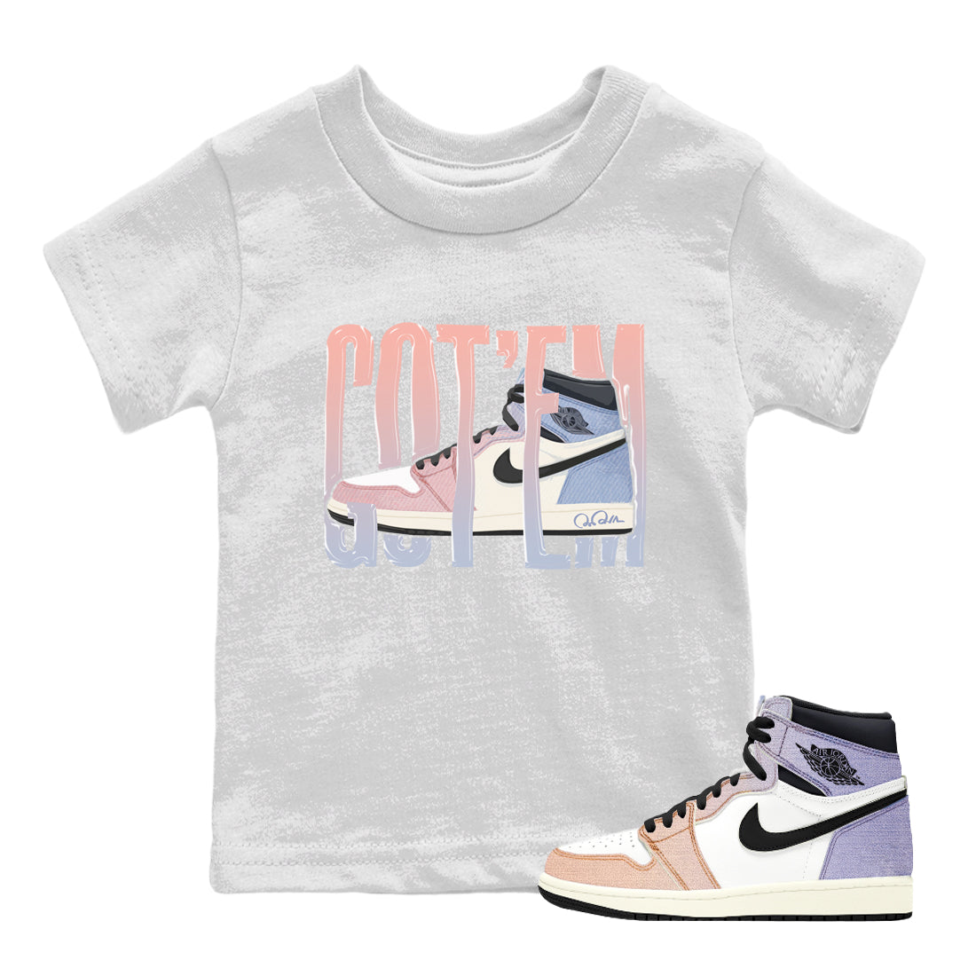 Air Jordan 1 Skyline Shirt To Match Jordans Wiggling Gotem Sneaker Tees AJ1 Skyline Drip Gear Zone Sneaker Matching Clothing Kids Shirts White 1