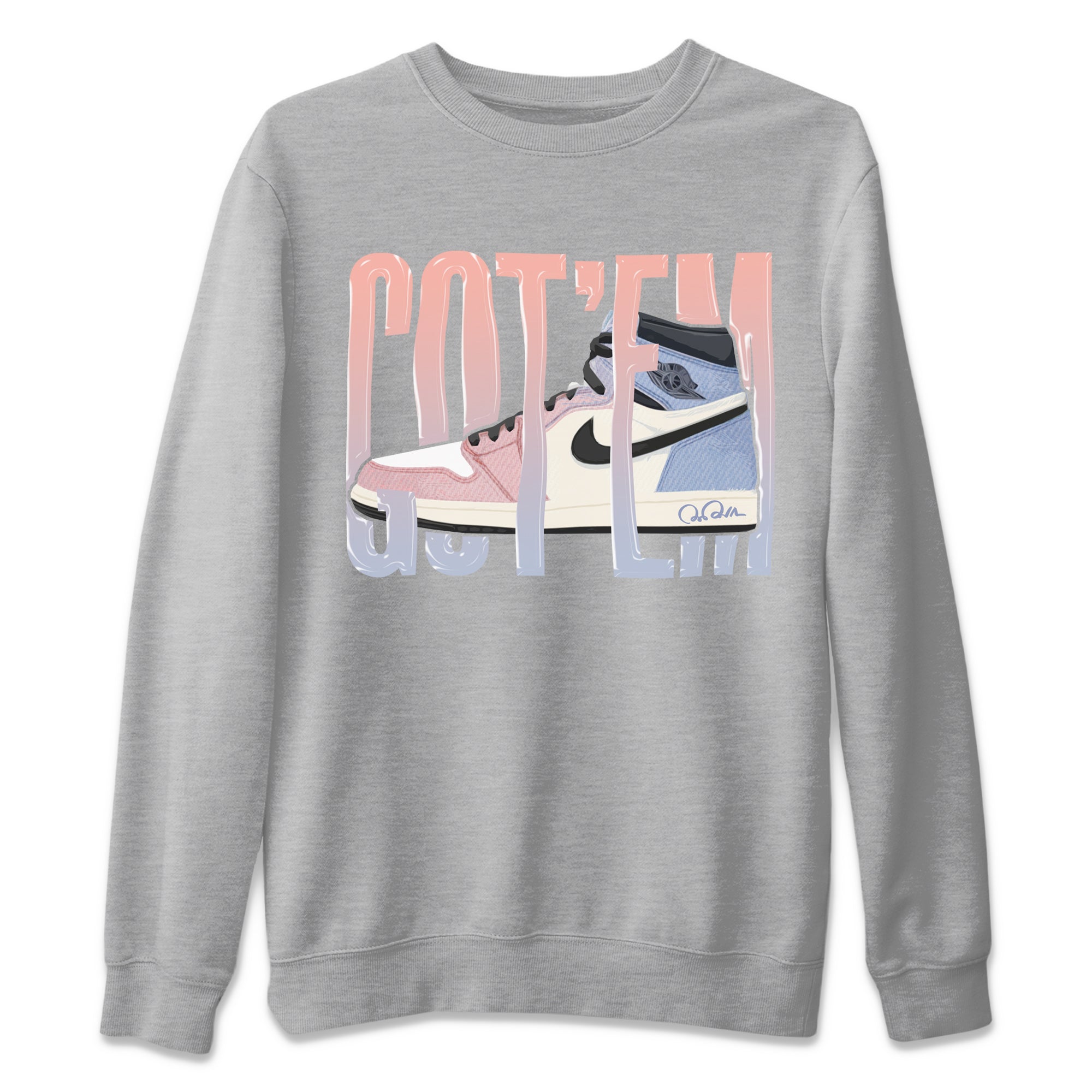 Air Jordan 1 Skyline Shirt To Match Jordans Wiggling Gotem Sneaker Tees AJ1 Skyline Drip Gear Zone Sneaker Matching Clothing Unisex Shirts Heather Grey 2