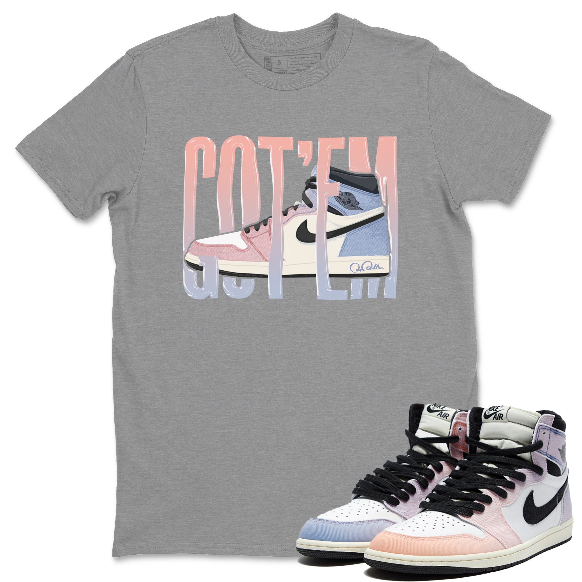 Air Jordan 1 Skyline Wiggling Gotem Crew Neck Sneaker Tees Air Jordan 1 Skyline Sneaker T-Shirts Size Chart
