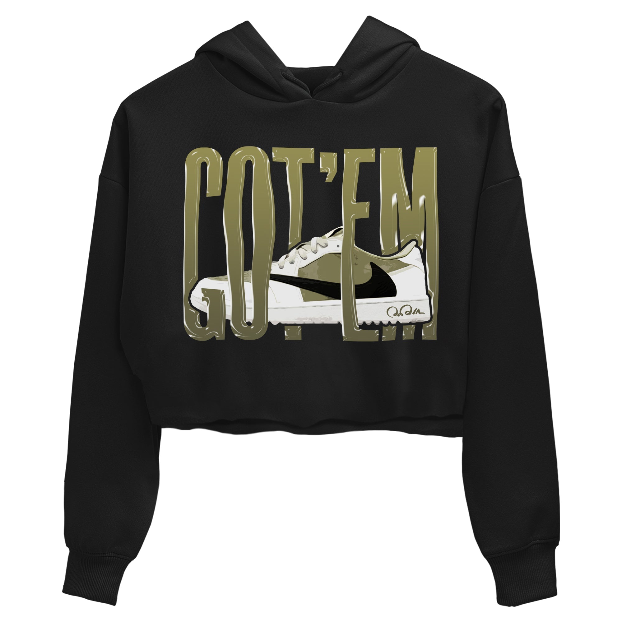 Air Jordan 1 Travis Scott Golf shirt to match jordans Wiggling Gotem Streetwear Sneaker Shirt AJ1 lowTravis Scott Golf Drip Gear Zone Sneaker Matching Clothing Black 2 Crop T-Shirt