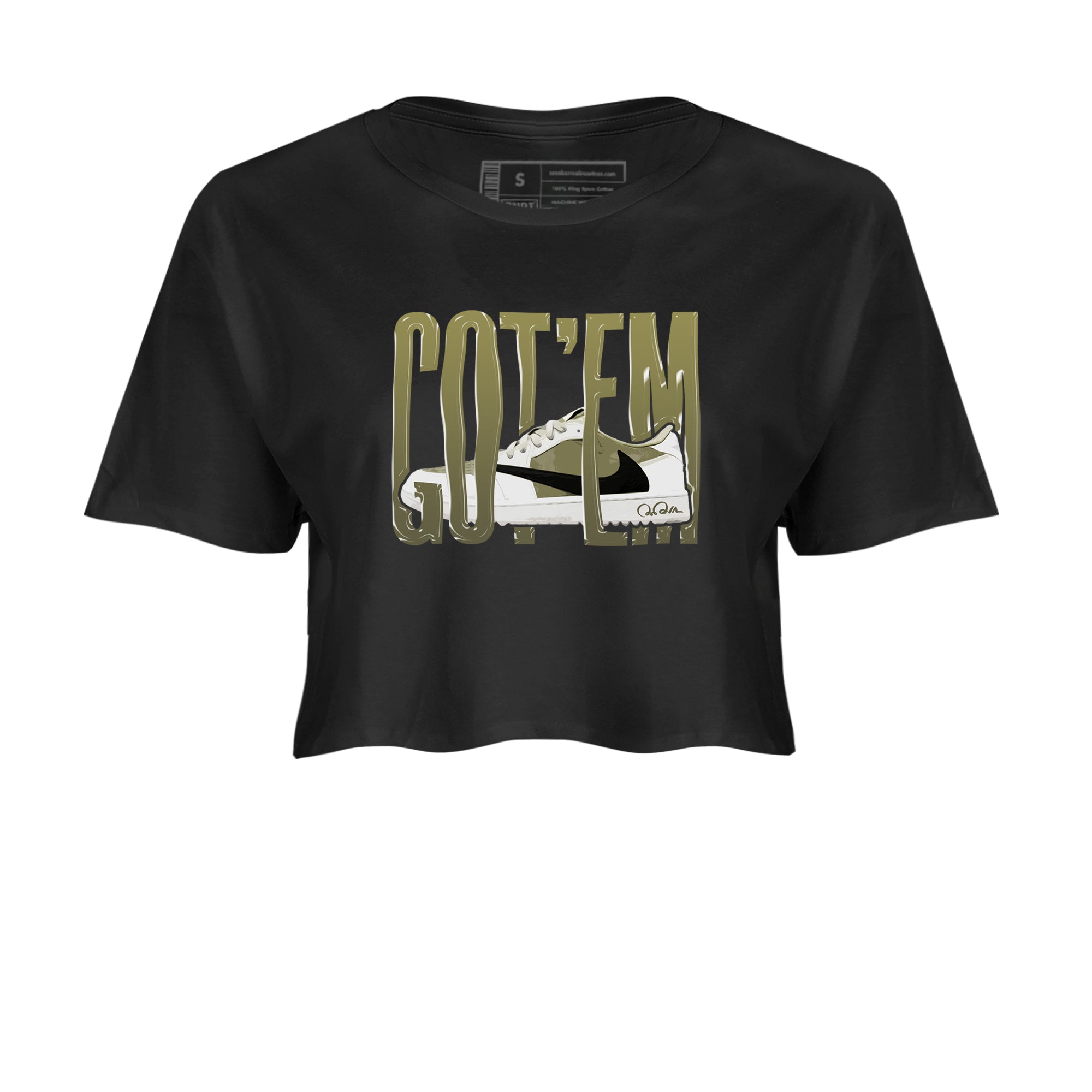 Air Jordan 1 Travis Scott Golf shirt to match jordans Wiggling Gotem Streetwear Sneaker Shirt AJ1 lowTravis Scott Golf Drip Gear Zone Sneaker Matching Clothing Black 2 Crop T-Shirt