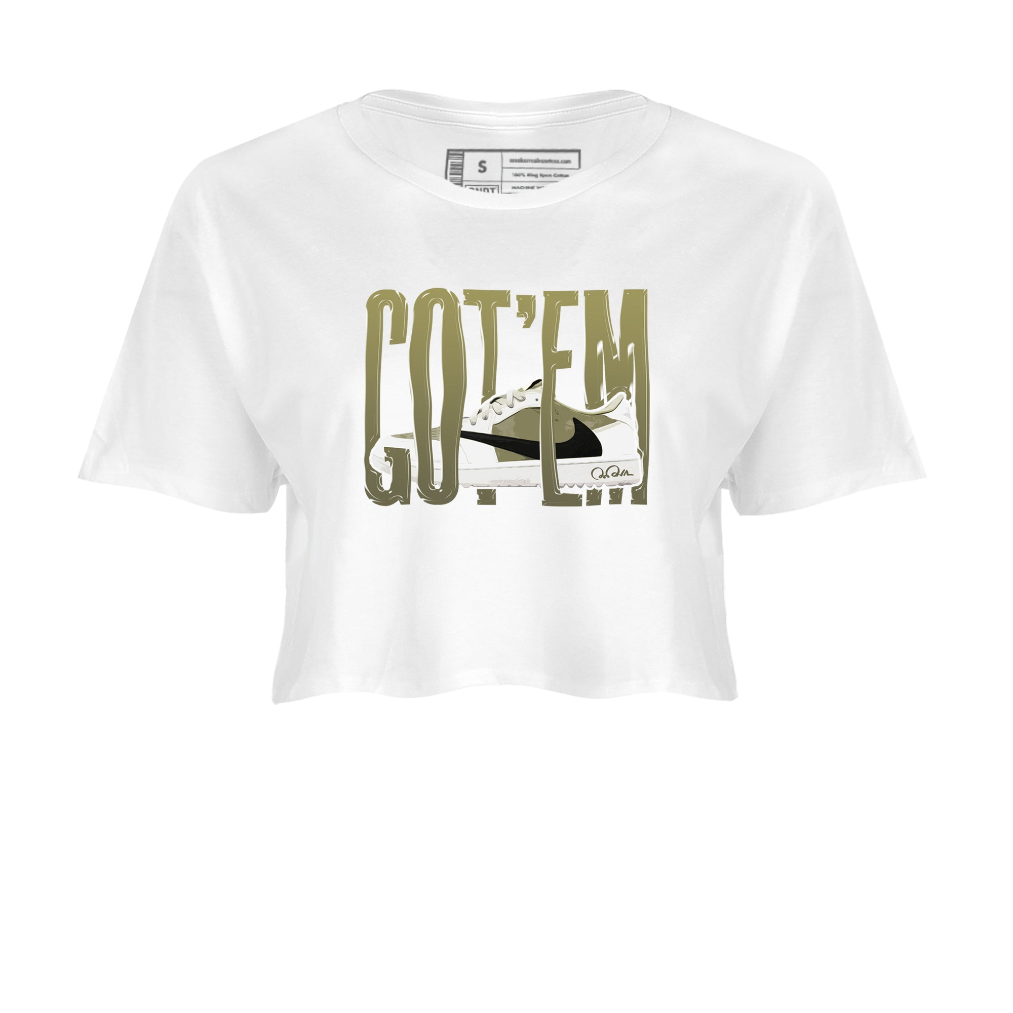 Air Jordan 1 Travis Scott Golf shirt to match jordans Wiggling Gotem Streetwear Sneaker Shirt AJ1 lowTravis Scott Golf Drip Gear Zone Sneaker Matching Clothing White 2 Crop T-Shirt