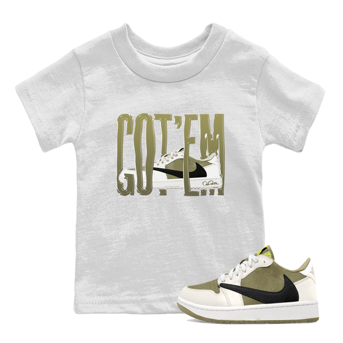Air Jordan 1 Travis Scott Golf shirt to match jordans Wiggling Gotem Streetwear Sneaker Shirt AJ1 lowTravis Scott Golf Drip Gear Zone Sneaker Matching Clothing Baby Toddler White 1 T-Shirt