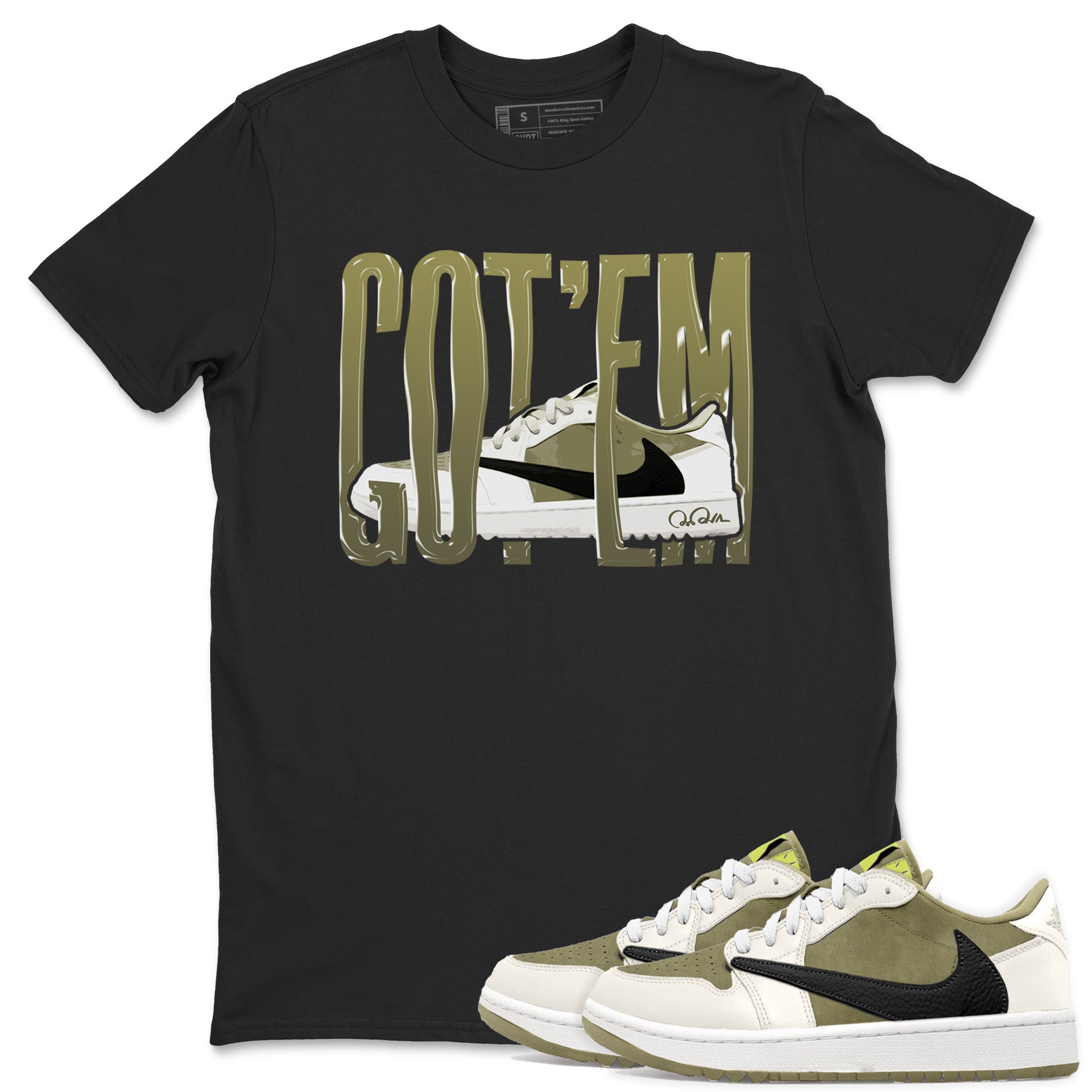 Air Jordan 1 Travis Scott Golf shirt to match jordans Wiggling Gotem Streetwear Sneaker Shirt AJ1 lowTravis Scott Golf Drip Gear Zone Sneaker Matching Clothing Unisex Black 1 T-Shirt