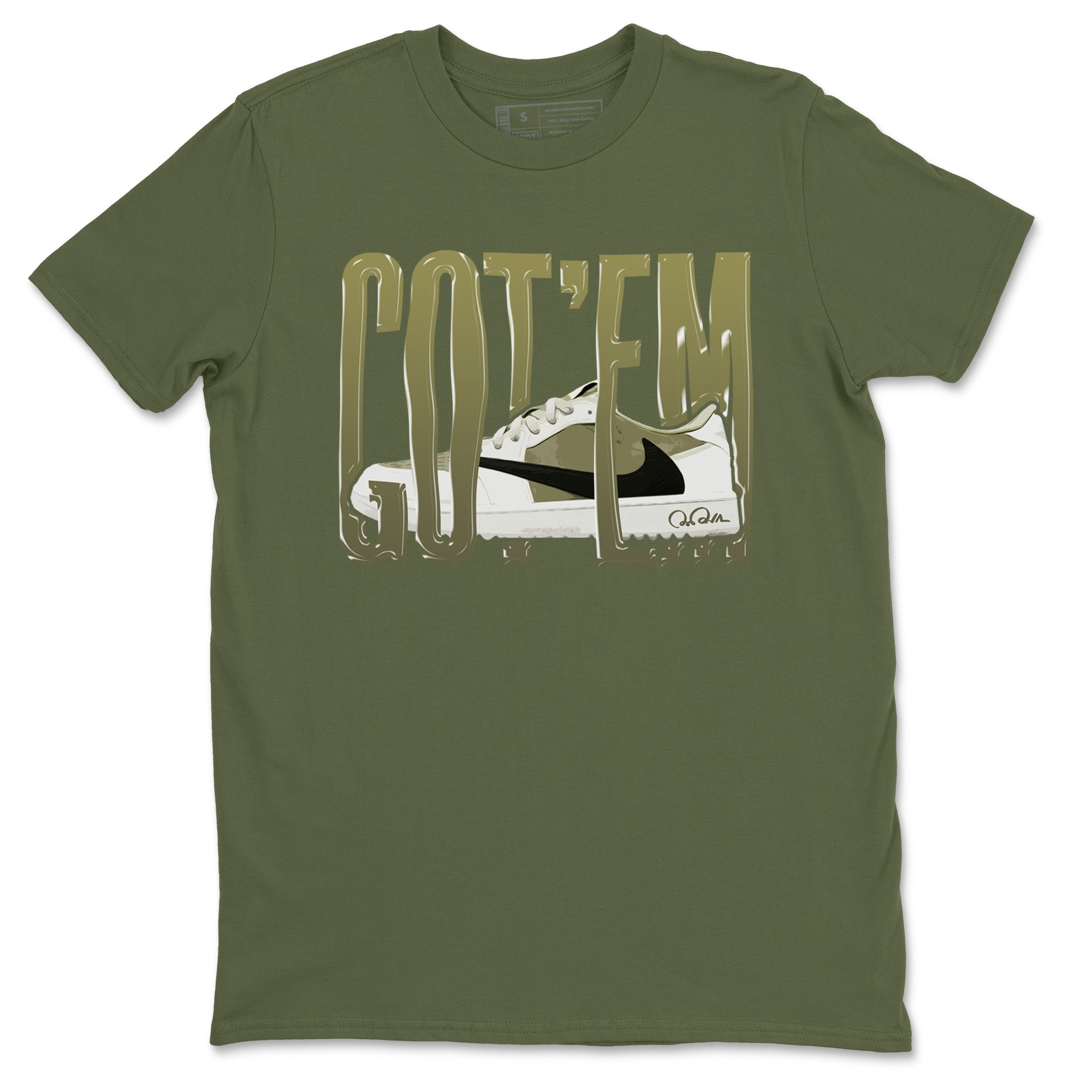 Air Jordan 1 Travis Scott Golf shirt to match jordans Wiggling Gotem Streetwear Sneaker Shirt AJ1 lowTravis Scott Golf Drip Gear Zone Sneaker Matching Clothing Unisex Military Green 2 T-Shirt
