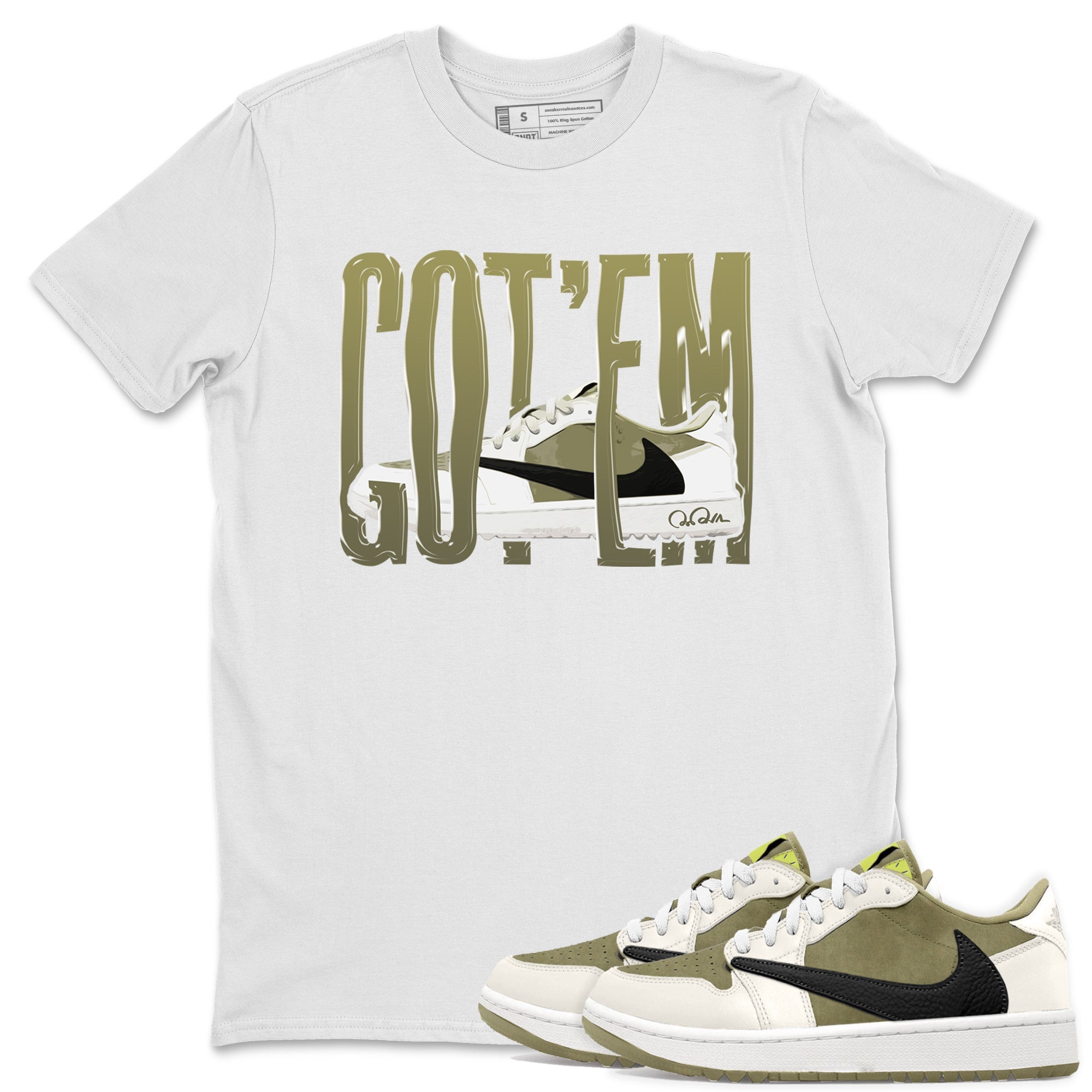 Air Jordan 1 Travis Scott Golf shirt to match jordans Wiggling Gotem Streetwear Sneaker Shirt AJ1 lowTravis Scott Golf Drip Gear Zone Sneaker Matching Clothing Unisex White 1 T-Shirt