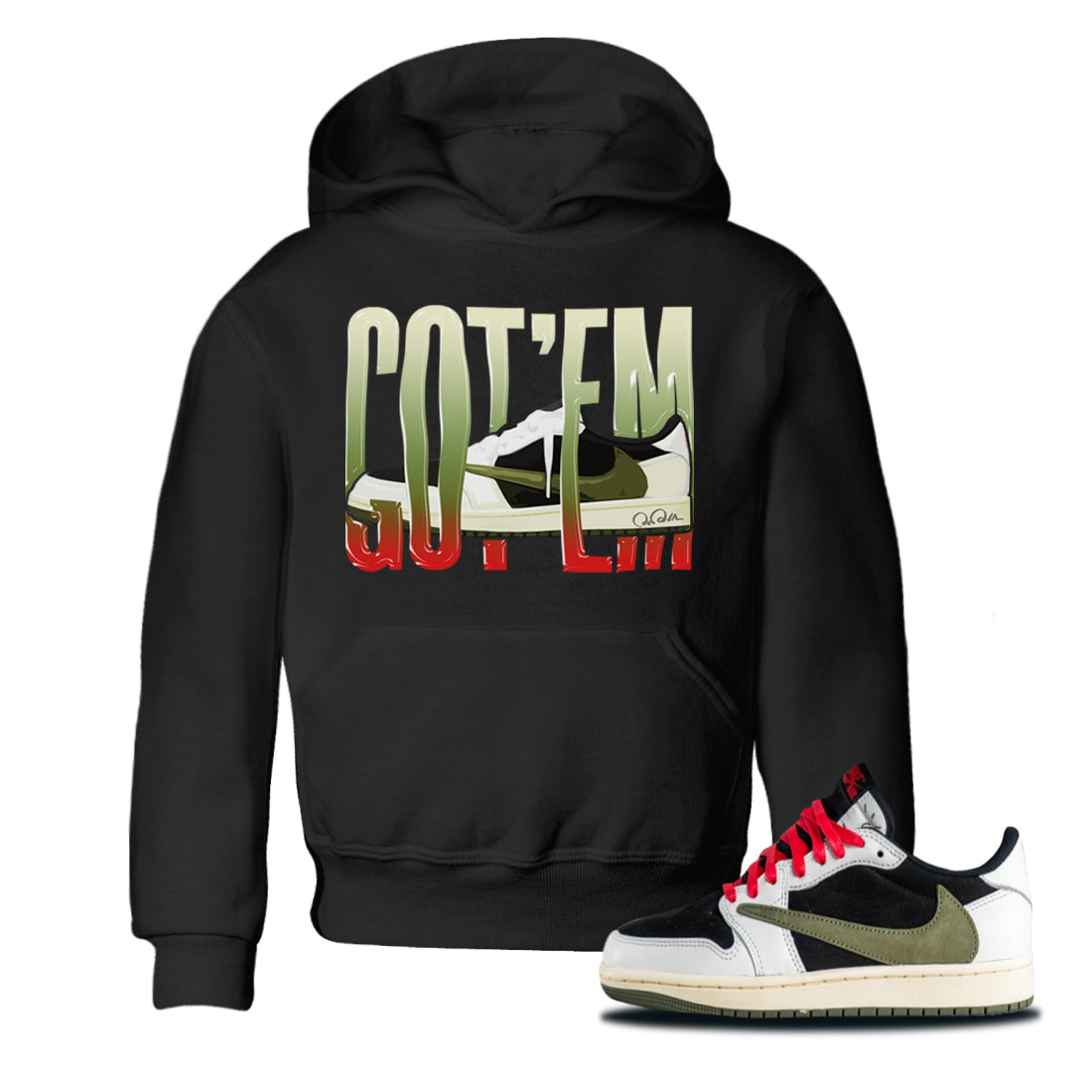 Air Jordan 1 Travis Scott Olive Wiggling Gotem Baby and Kids Streetwear Sneaker Shirt AJ1 OG Travis Scott Olive Kids Streetwear Sneaker Shirt Washing and Care Tip