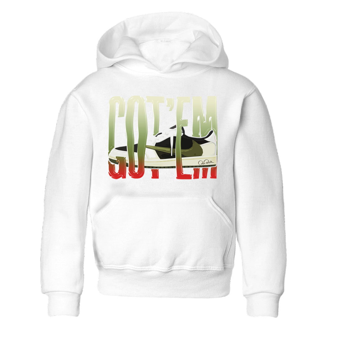 Air Jordan 1 Travis Scott Olive Sneaker Match Tees Wiggling Gotem Streetwear Sneaker Shirt AJ1 OG Travis Scott Olive Sneaker Release Tees Kids Shirts White 2