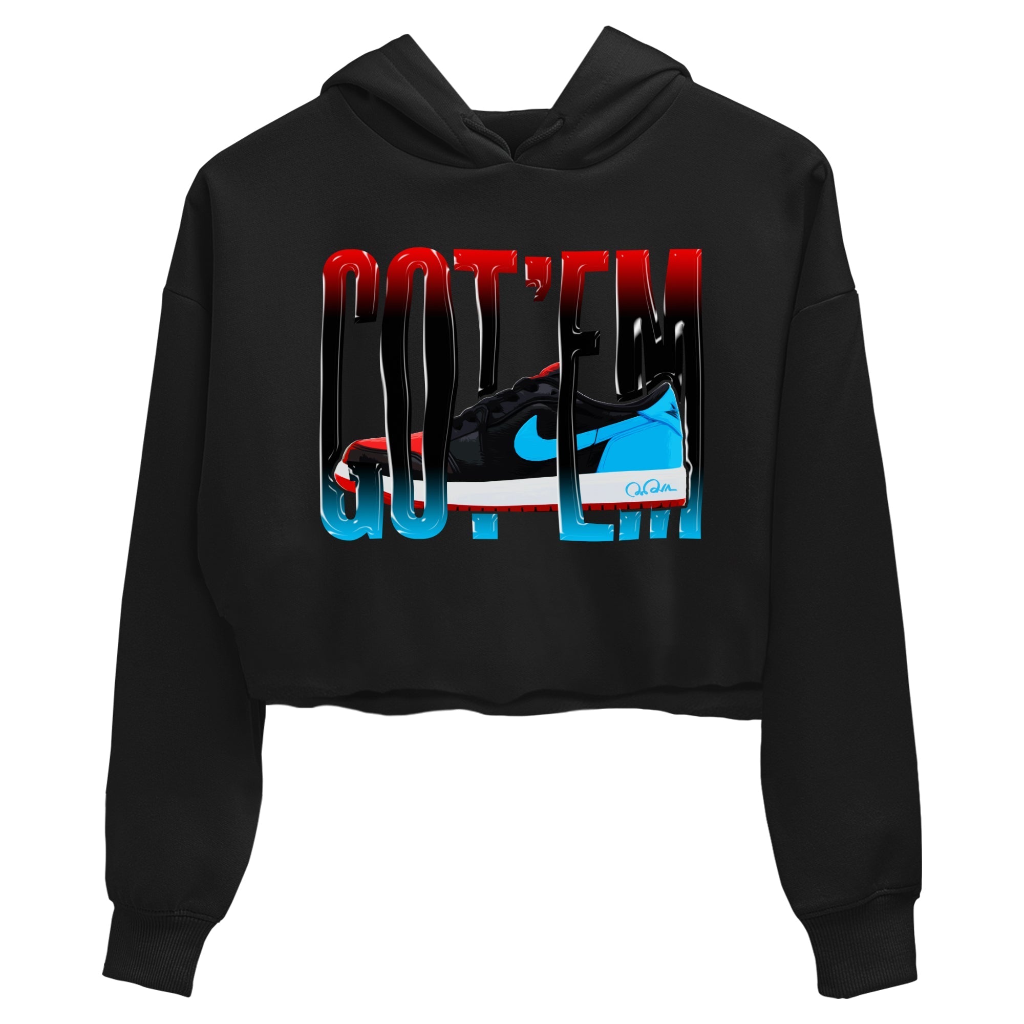 Air Jordan 1 UNC to Chicago Sneaker Match Tees Wiggling Gotem Streetwear Sneaker Shirt AJ1 UNC to Chicago Sneaker Release Tees Women's Shirts Black 2