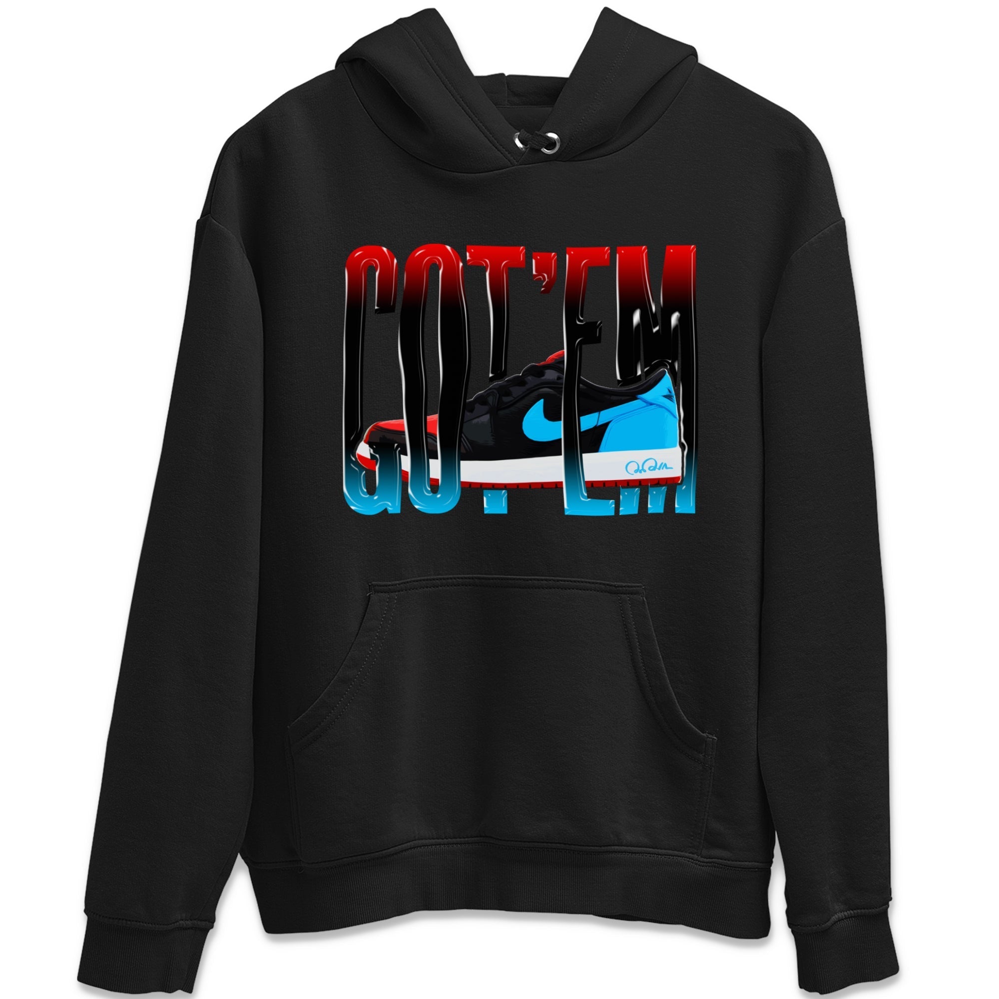 Air Jordan 1 UNC to Chicago Sneaker Match Tees Wiggling Gotem Streetwear Sneaker Shirt AJ1 UNC to Chicago Sneaker Release Tees Unisex Shirts Black 2