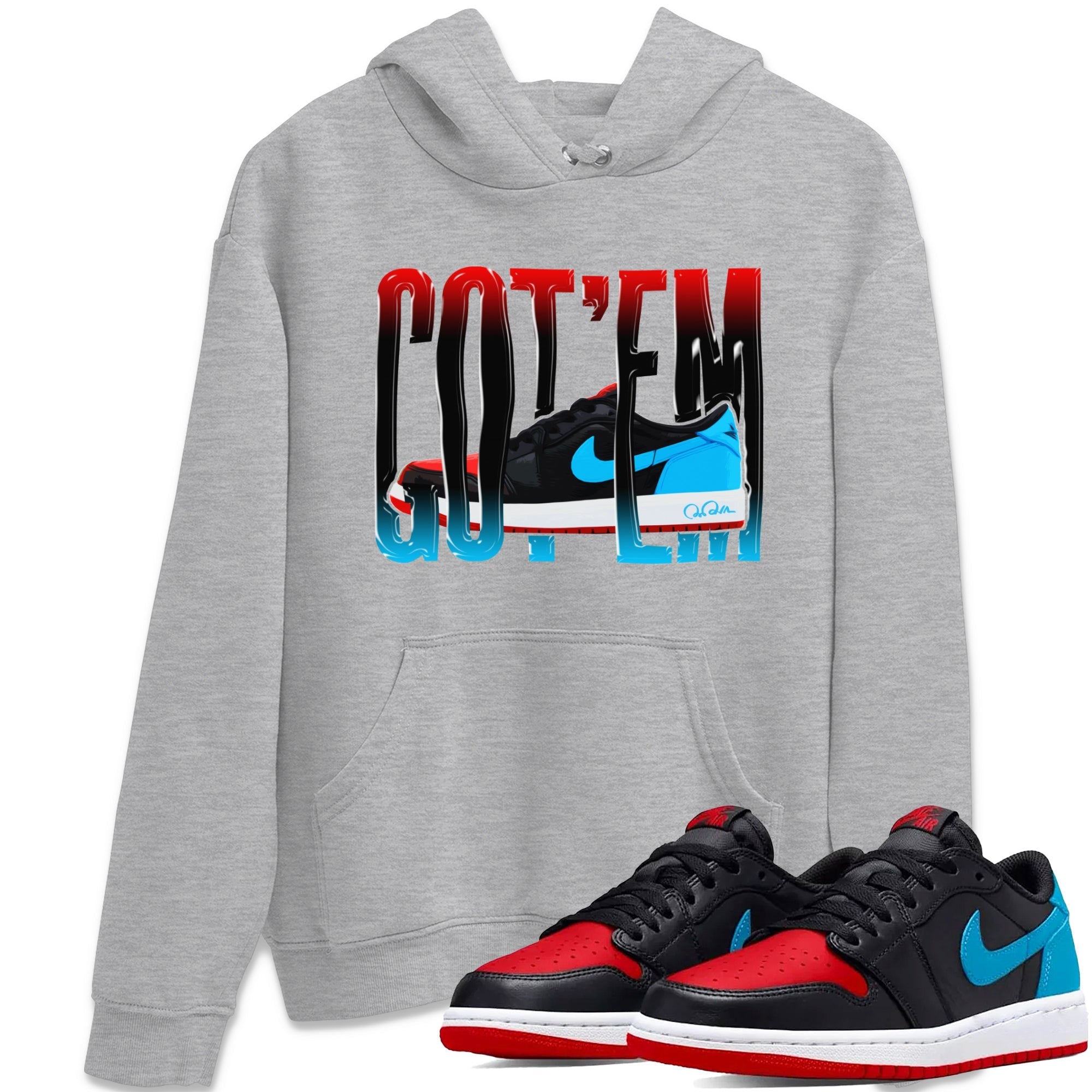 Air Jordan 1 UNC to Chicago Sneaker Match Tees Wiggling Gotem Streetwear Sneaker Shirt AJ1 UNC to Chicago Sneaker Release Tees Unisex Shirts Heather Grey 1