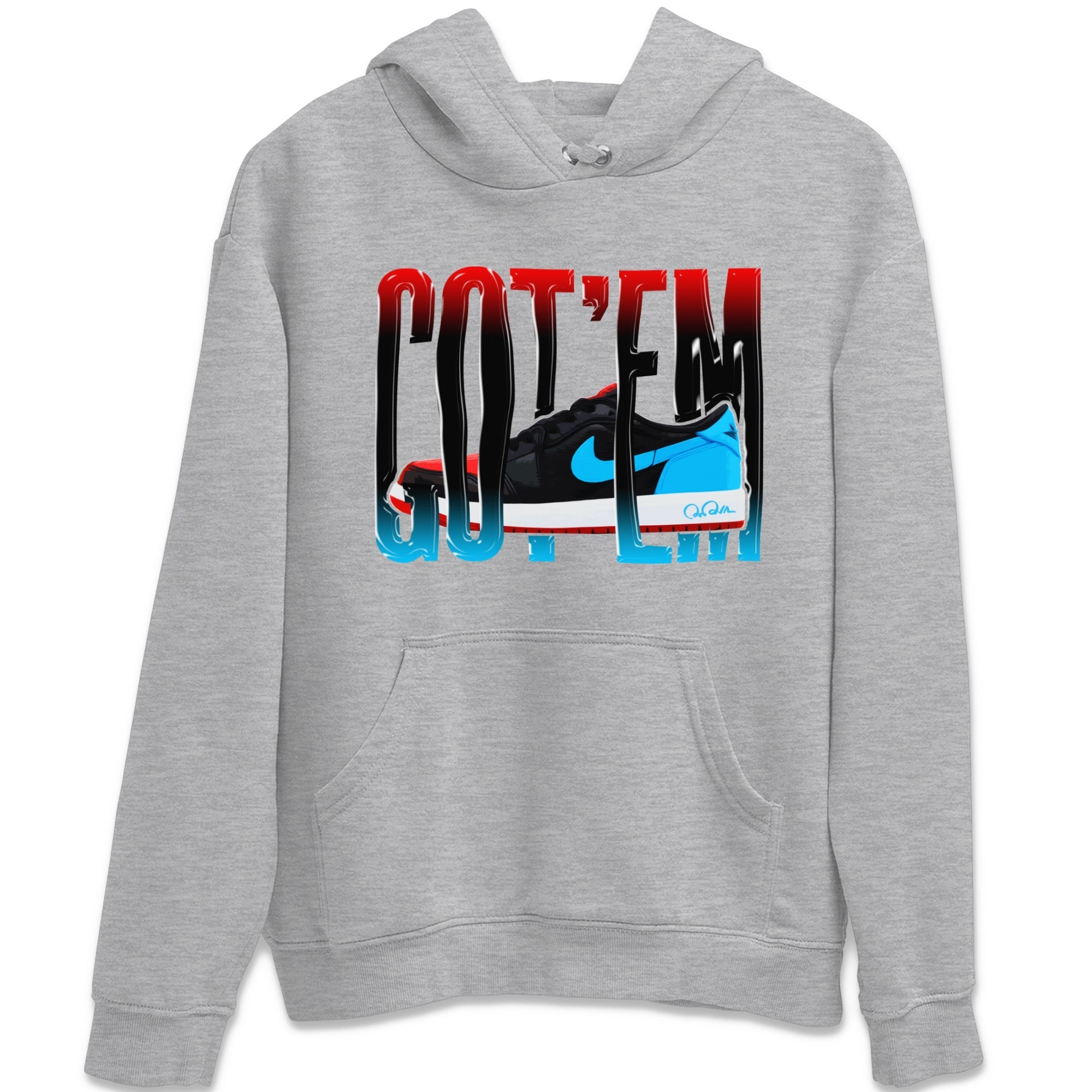 Air Jordan 1 UNC to Chicago Sneaker Match Tees Wiggling Gotem Streetwear Sneaker Shirt AJ1 UNC to Chicago Sneaker Release Tees Unisex Shirts Heather Grey 2