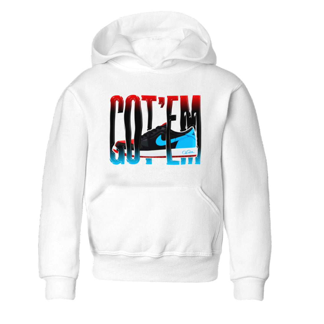 Air Jordan 1 UNC to Chicago Sneaker Match Tees Wiggling Gotem Streetwear Sneaker Shirt AJ1 UNC to Chicago Sneaker Release Tees Kids Shirts White 2