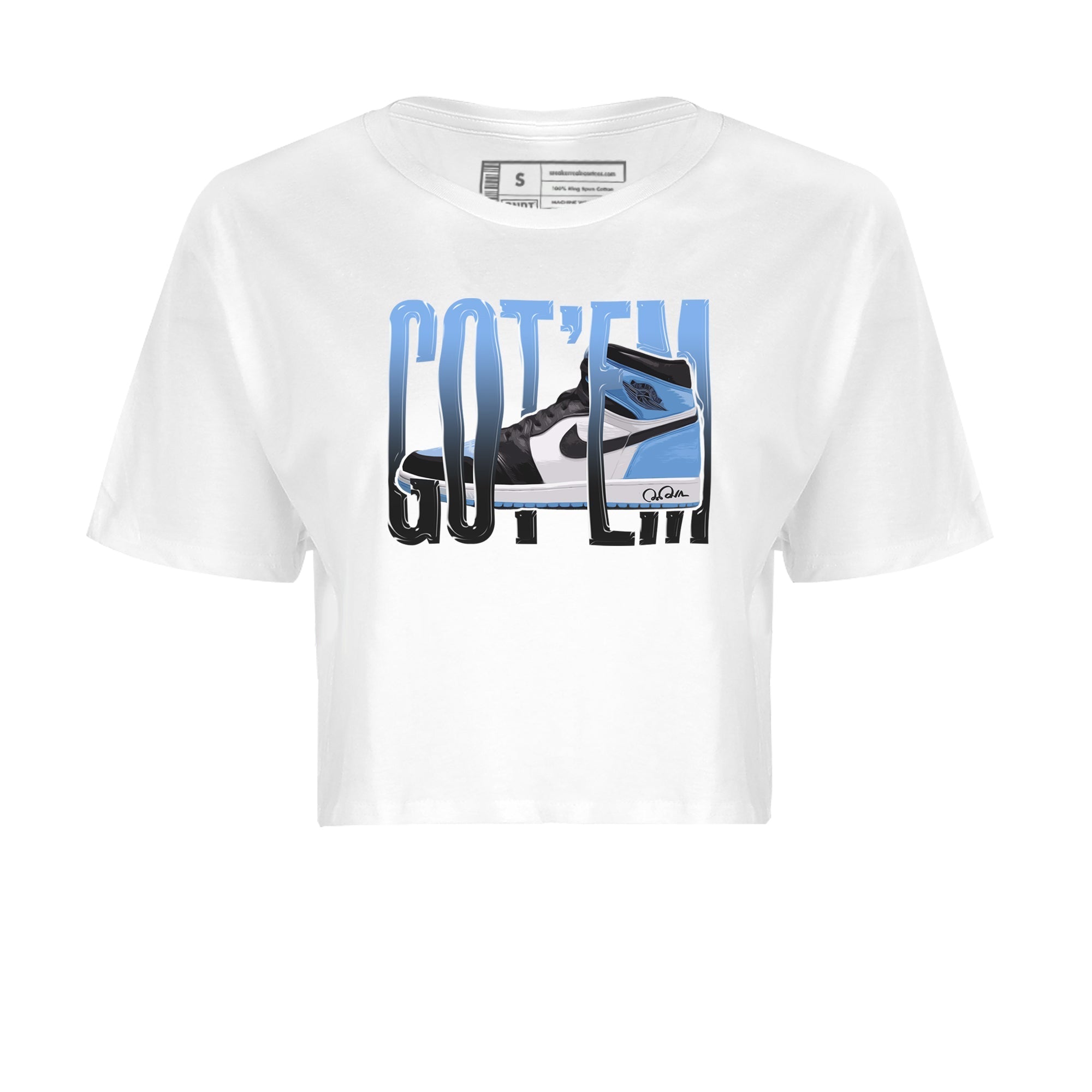 Air Jordan 1 Retro High OG UNC Toe Shirt to match Jordans Wiggling Gotem Streetwear Sneaker Shirt 1s UNC Toe Drip Gear Zone Sneaker Matching Clothing Crop T-Shirts White 2