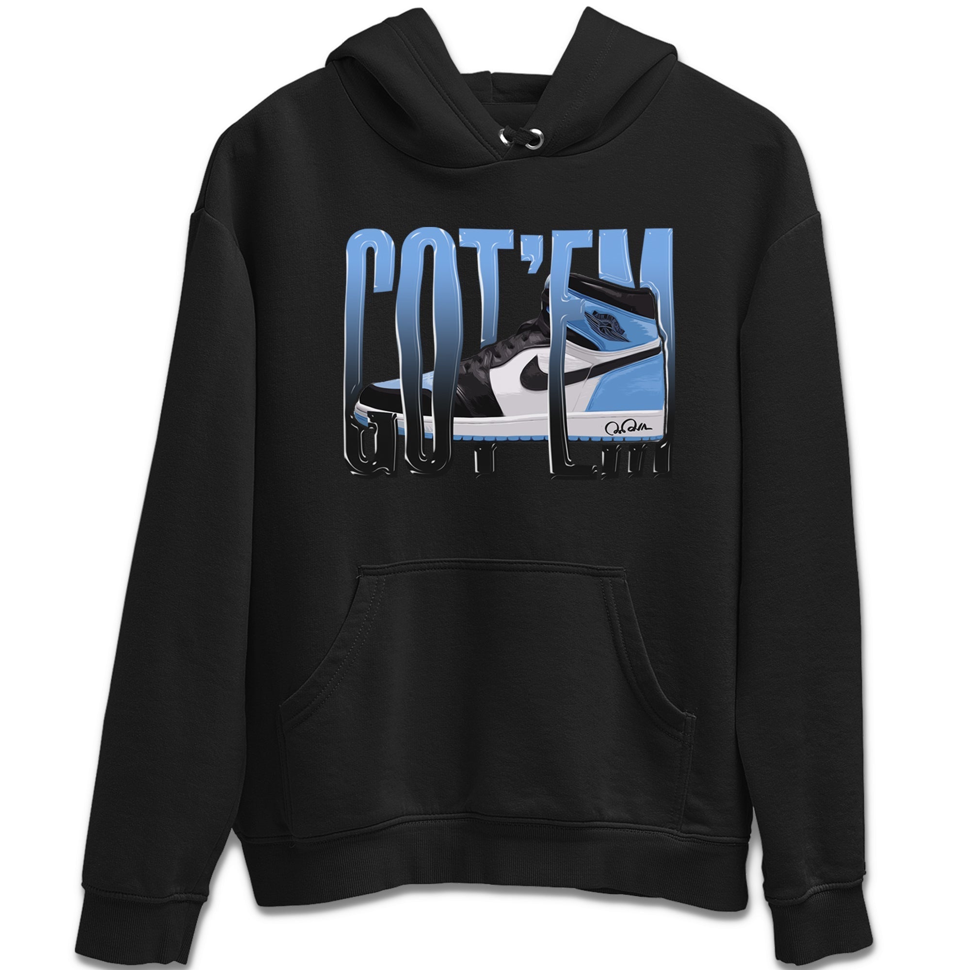 Air Jordan 1 Retro High OG UNC Toe Shirt to match Jordans Wiggling Gotem Streetwear Sneaker Shirt 1s UNC Toe Drip Gear Zone Sneaker Matching Clothing Crew Neck T-Shirts Black 2