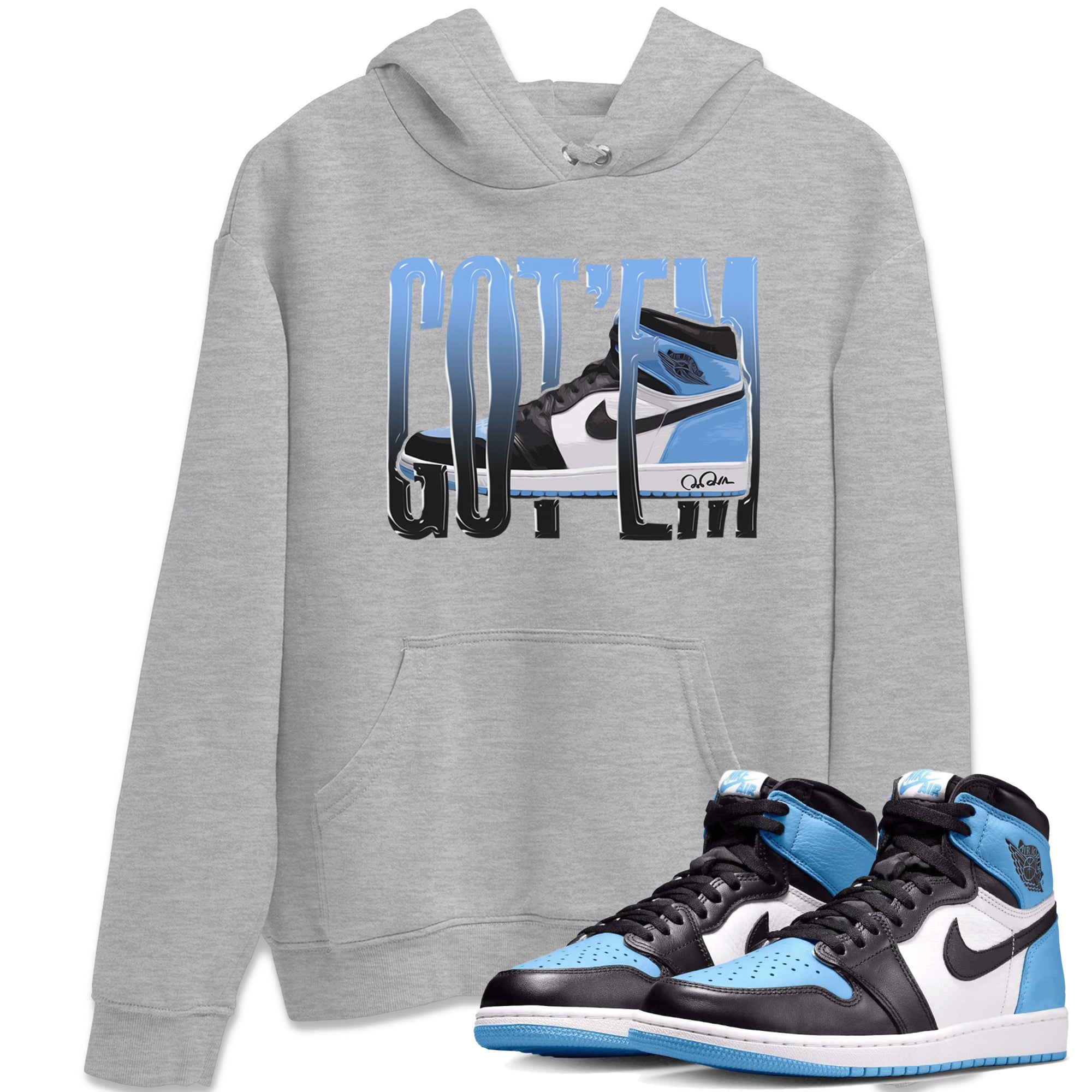 Air Jordan 1 Retro High OG UNC Toe Shirt to match Jordans Wiggling Gotem Streetwear Sneaker Shirt 1s UNC Toe Drip Gear Zone Sneaker Matching Clothing Crew Neck T-Shirts Heather Grey 1