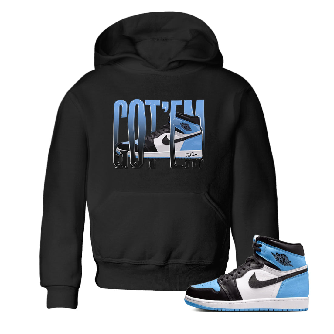 Air Jordan 1 UNC Toe Wiggling Gotem Baby and Kids Streetwear Sneaker Shirt AJ1 OG High UNC Toe Kids Streetwear Sneaker Shirt Washing and Care Tip