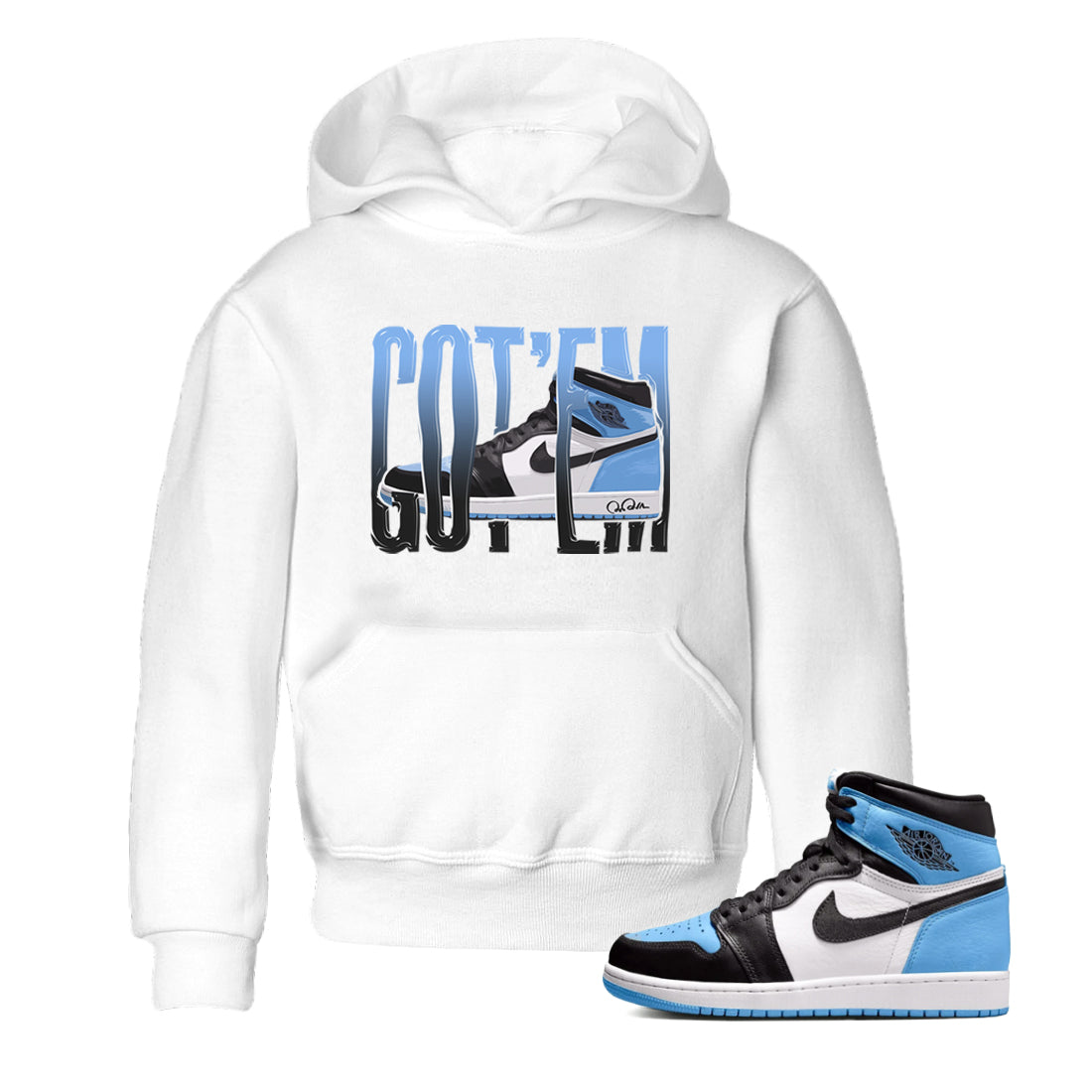 Air Jordan 1 Retro High OG UNC Toe Shirt to match Jordans Wiggling Gotem Streetwear Sneaker Shirt 1s UNC Toe Drip Gear Zone Sneaker Matching Clothing Kids and Baby Tees White 1