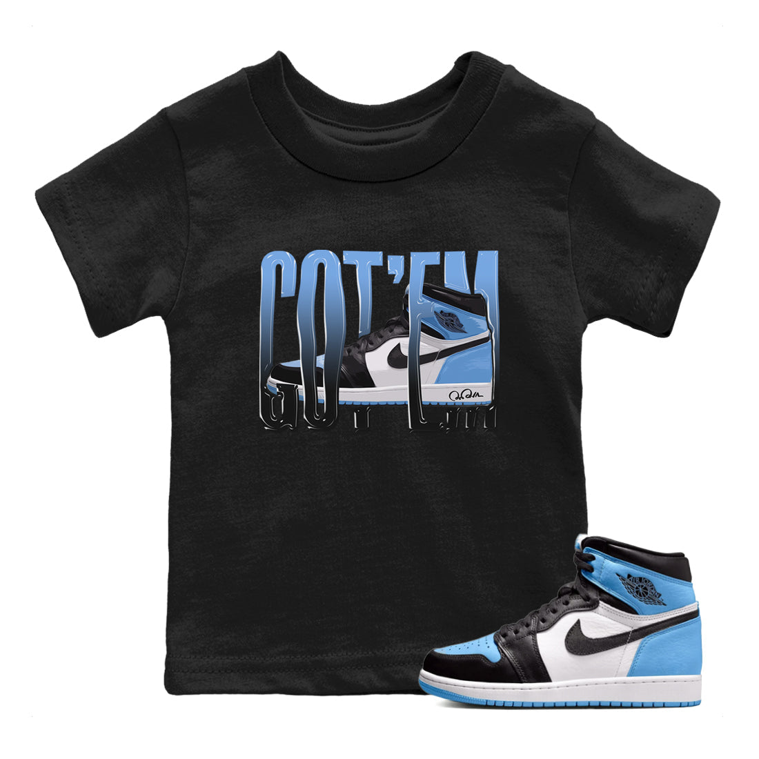 Air Jordan 1 Retro High OG UNC Toe Shirt to match Jordans Wiggling Gotem Streetwear Sneaker Shirt 1s UNC Toe Drip Gear Zone Sneaker Matching Clothing Kids and Baby Tees Black 1