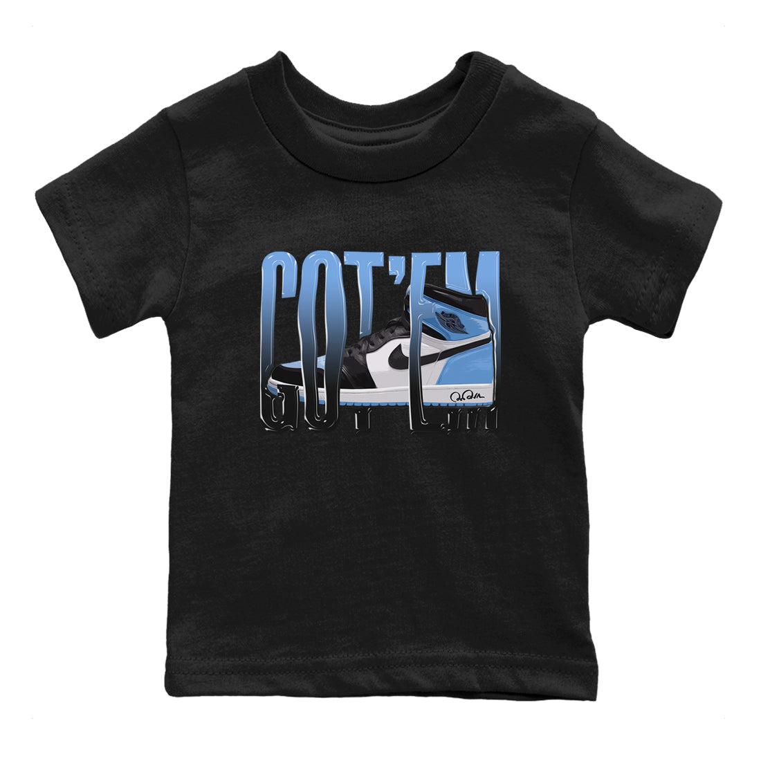 Air Jordan 1 Retro High OG UNC Toe Shirt to match Jordans Wiggling Gotem Streetwear Sneaker Shirt 1s UNC Toe Drip Gear Zone Sneaker Matching Clothing Kids and Baby Tees Black 2