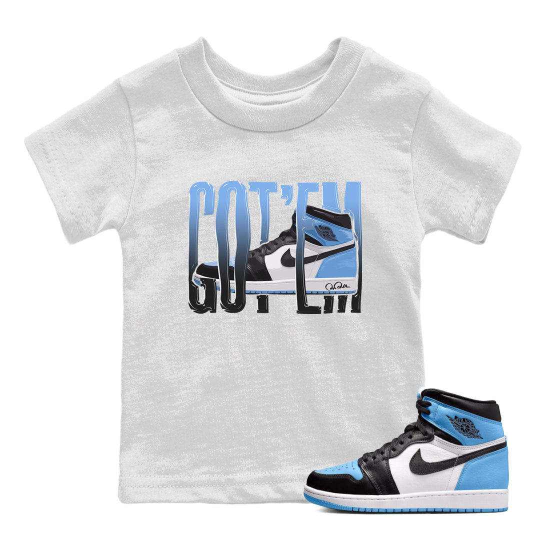 Air Jordan 1 Retro High OG UNC Toe Shirt to match Jordans Wiggling Gotem Streetwear Sneaker Shirt 1s UNC Toe Drip Gear Zone Sneaker Matching Clothing Kids and Baby Tees White 1