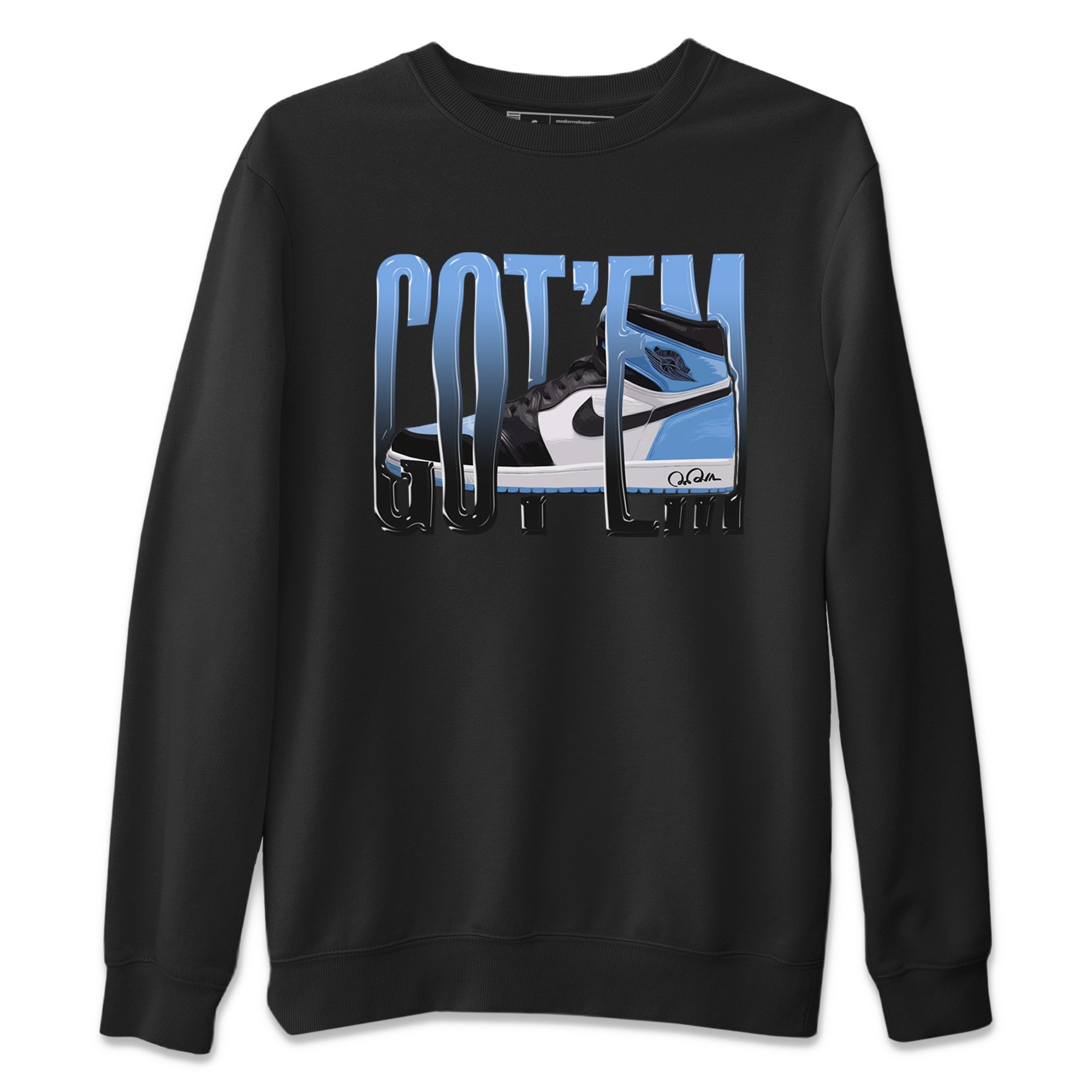 Air Jordan 1 Retro High OG UNC Toe Shirt to match Jordans Wiggling Gotem Streetwear Sneaker Shirt 1s UNC Toe Drip Gear Zone Sneaker Matching Clothing Crew Neck T-Shirts Black 2