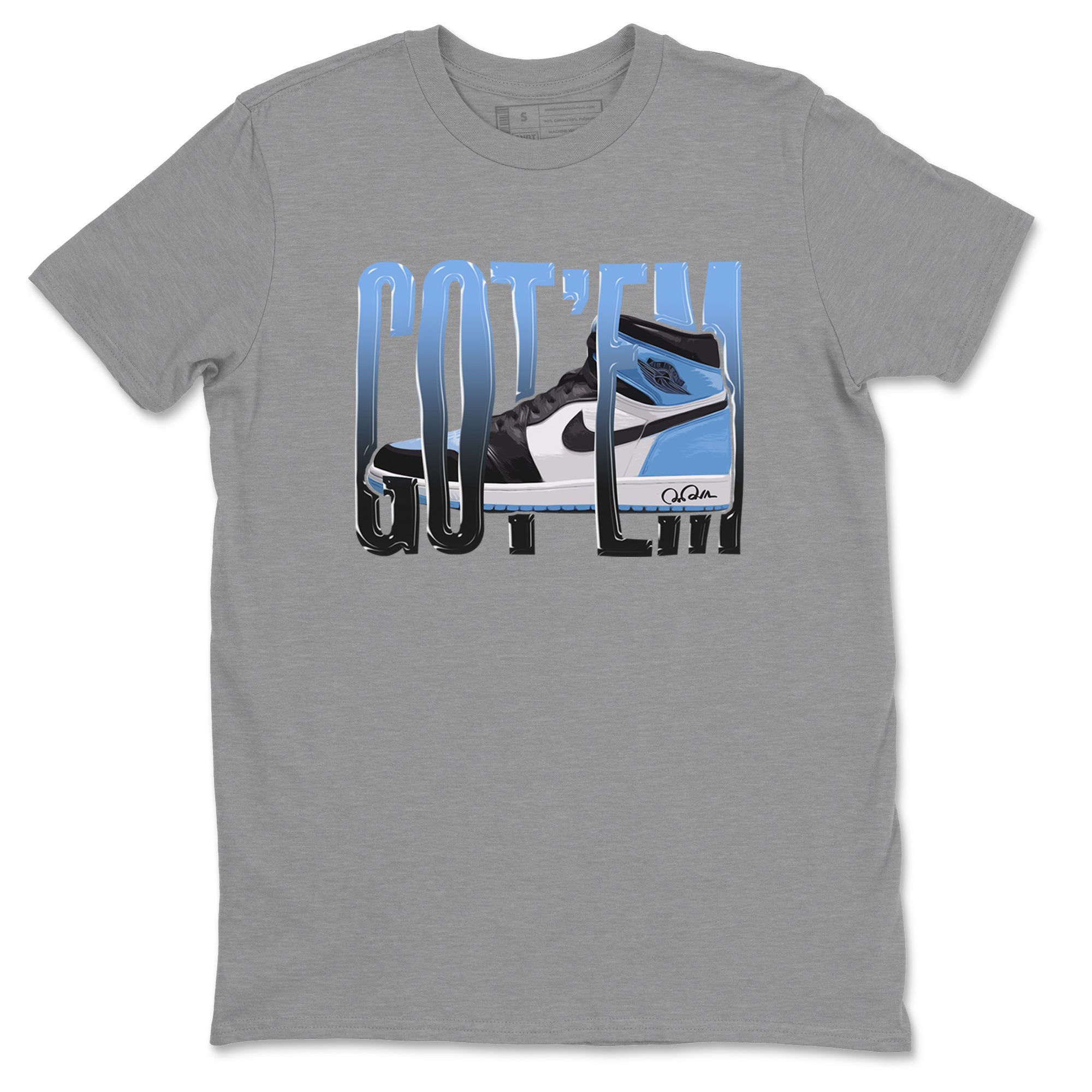 Air Jordan 1 Retro High OG UNC Toe Shirt to match Jordans Wiggling Gotem Streetwear Sneaker Shirt 1s UNC Toe Drip Gear Zone Sneaker Matching Clothing Crew Neck T-Shirts Heather Grey 2