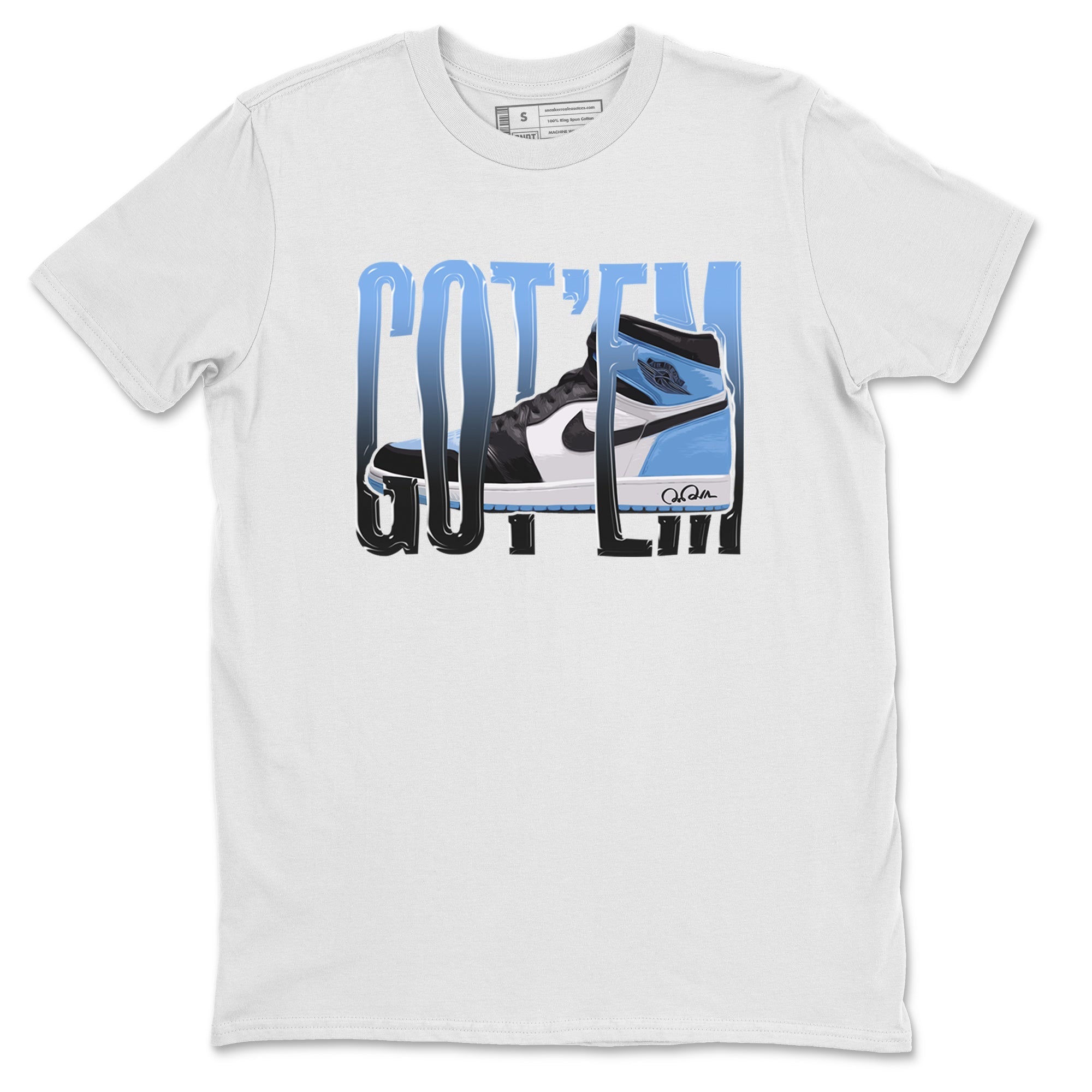 Air Jordan 1 Retro High OG UNC Toe Shirt to match Jordans Wiggling Gotem Streetwear Sneaker Shirt 1s UNC Toe Drip Gear Zone Sneaker Matching Clothing Crew Neck T-Shirts White 2