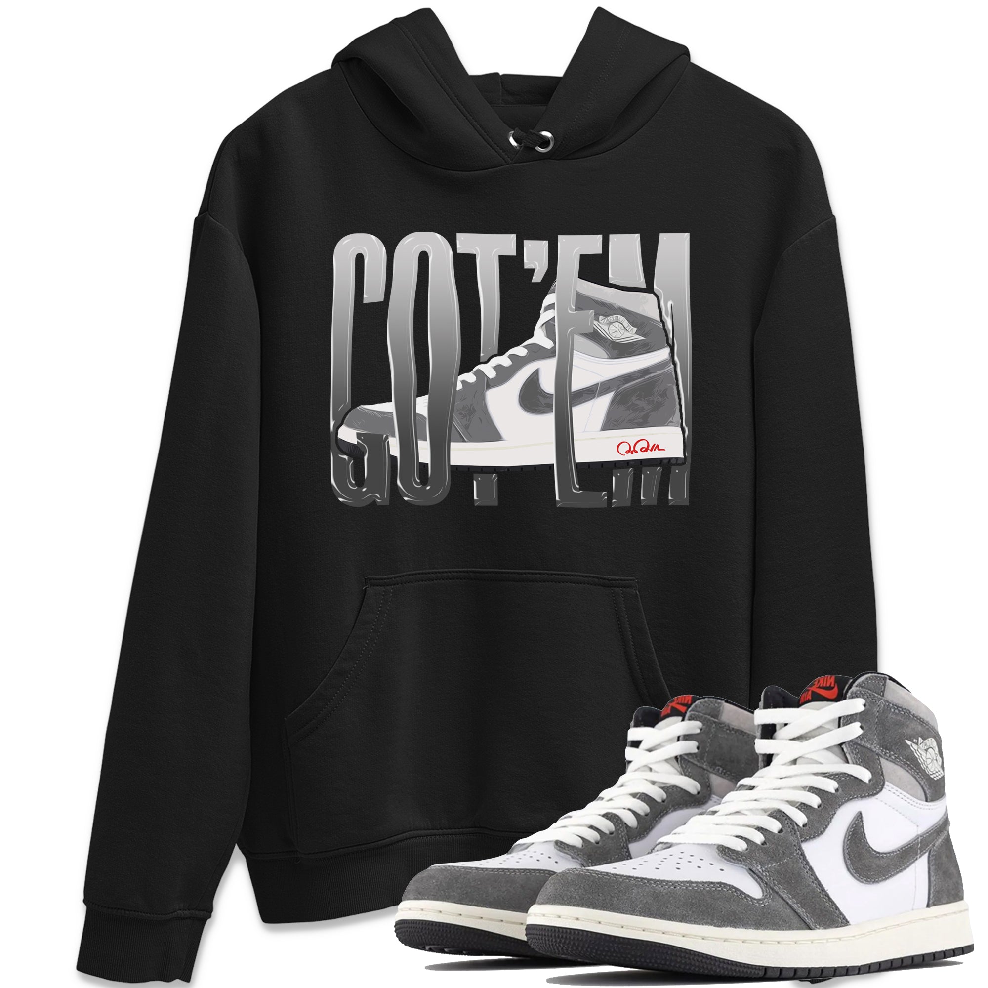 Air Jordan 1 Washed Heritage Sneaker Match Tees Wiggling Gotem Streetwear Sneaker Shirt AJ1 Washed Heritage Sneaker Release Tees Unisex Shirts Black 1