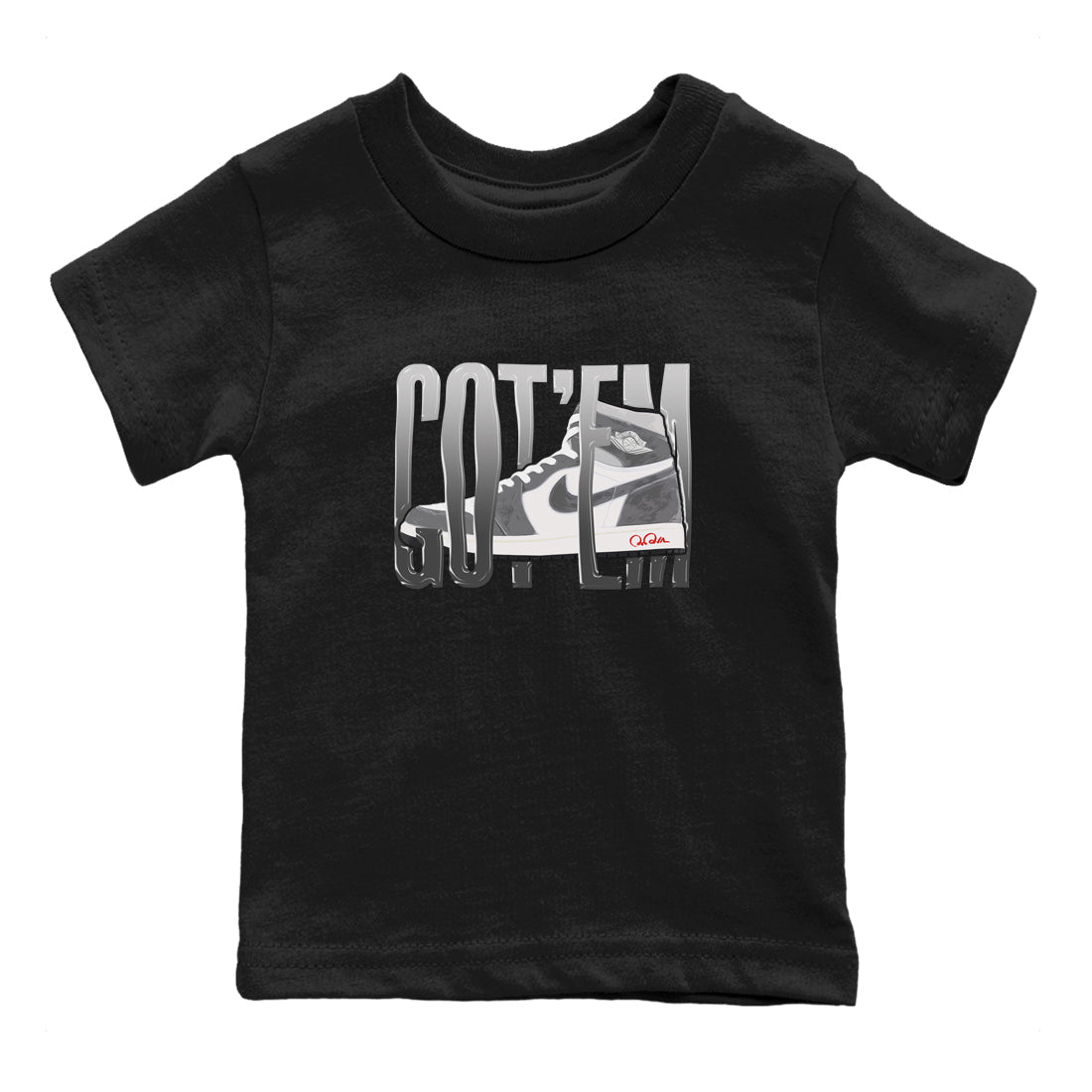 Air Jordan 1 Washed Heritage Sneaker Match Tees Wiggling Gotem Streetwear Sneaker Shirt AJ1 Washed Heritage Sneaker Release Tees Kids Shirts Black 2
