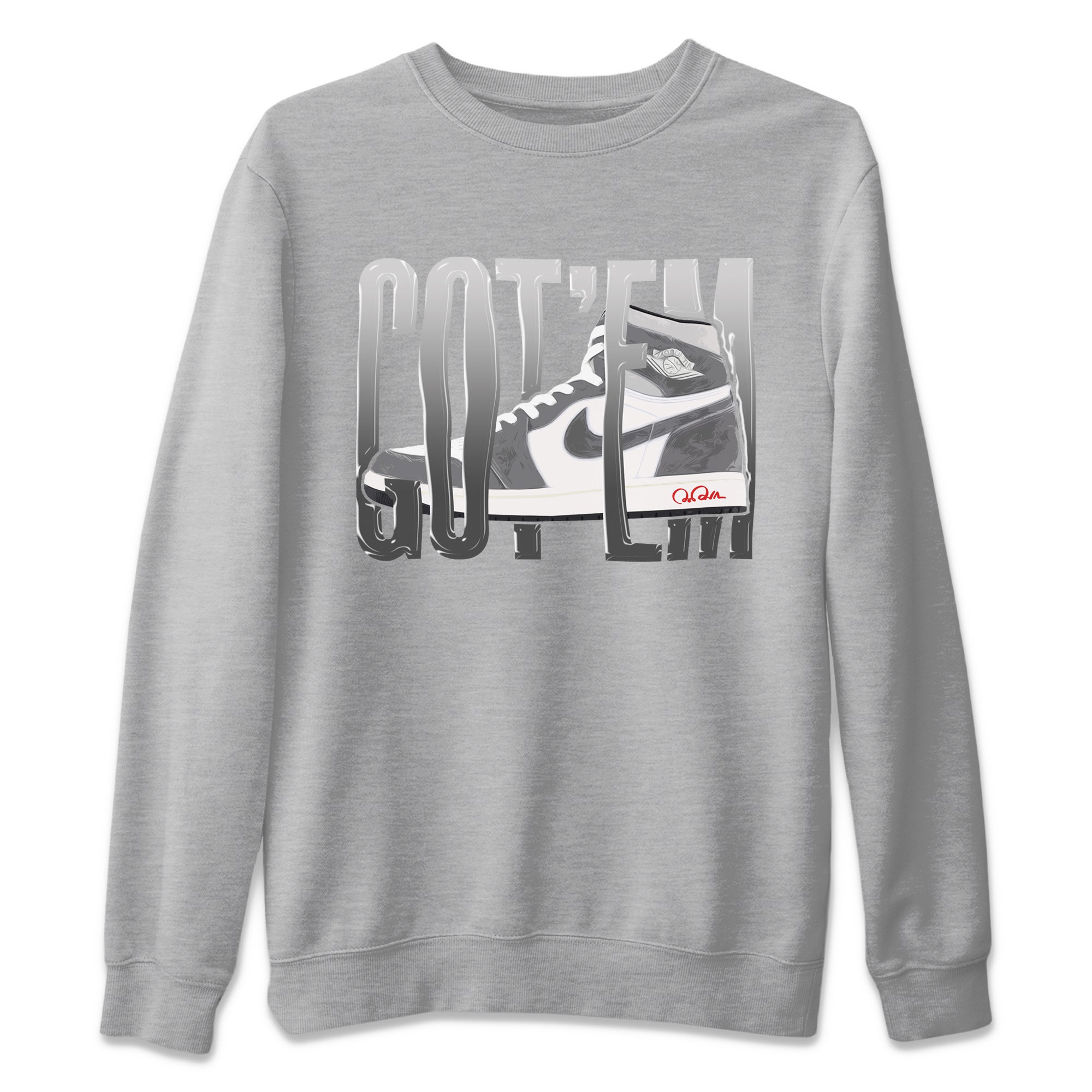 Air Jordan 1 Washed Heritage Sneaker Match Tees Wiggling Gotem Streetwear Sneaker Shirt AJ1 Washed Heritage Sneaker Release Tees Unisex Shirts Heather Grey 2