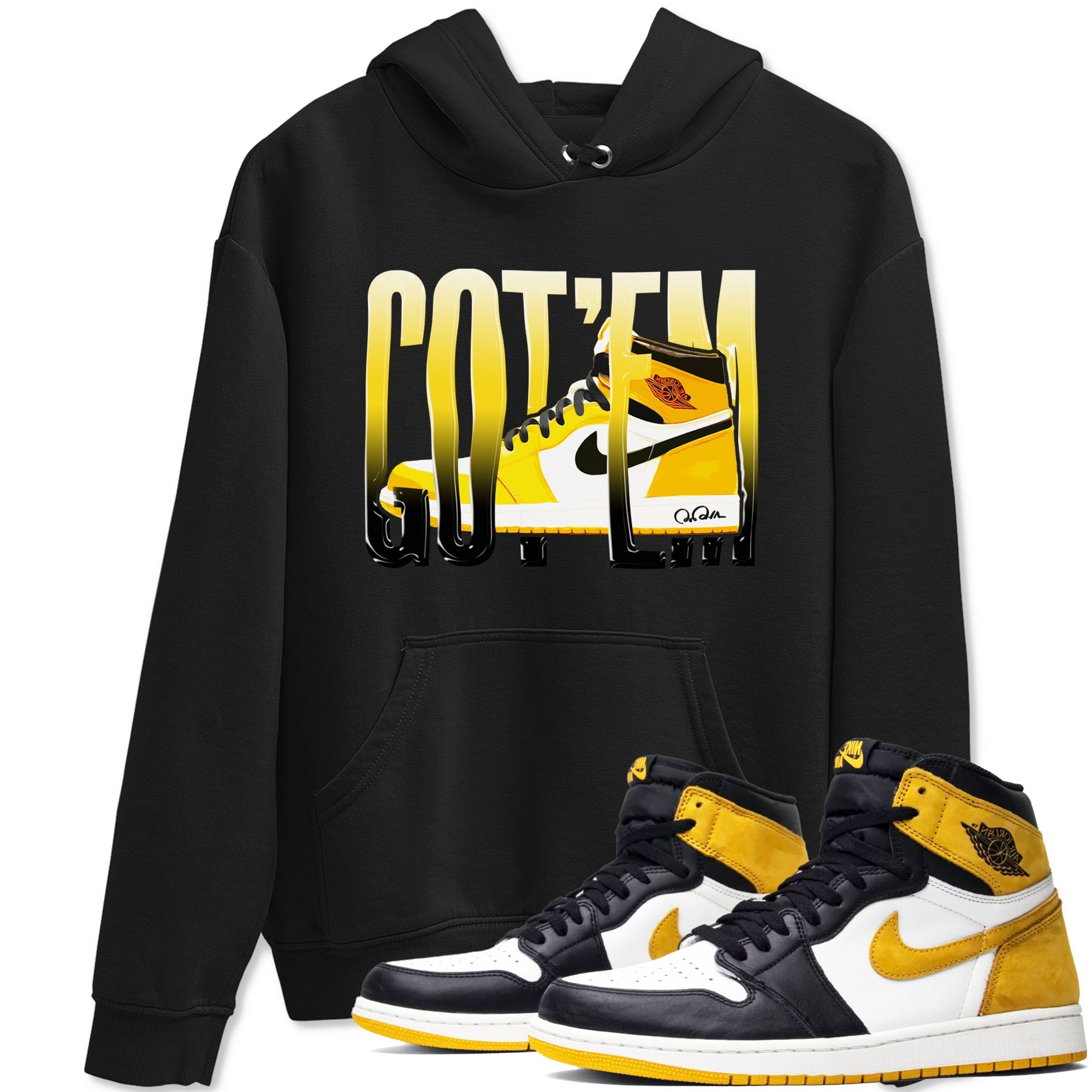 1s Yellow Ochre shirt to match jordans Wiggling Gotem sneaker tees streetwear brand Air Jordan 1 Yellow Ochre Drip Gear Zone Brand unisex cotton Black 1 crew neck shirt