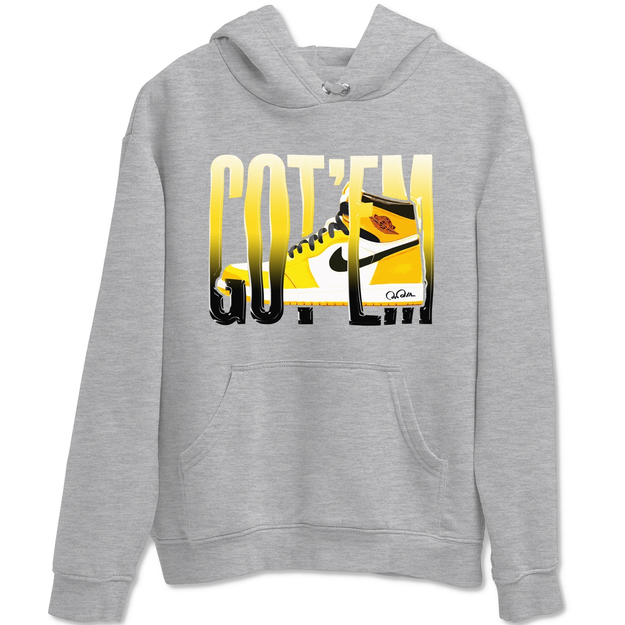 1s Yellow Ochre shirt to match jordans Wiggling Gotem sneaker tees streetwear brand Air Jordan 1 Yellow Ochre Drip Gear Zone Brand unisex cotton Heather Grey 2 crew neck shirt