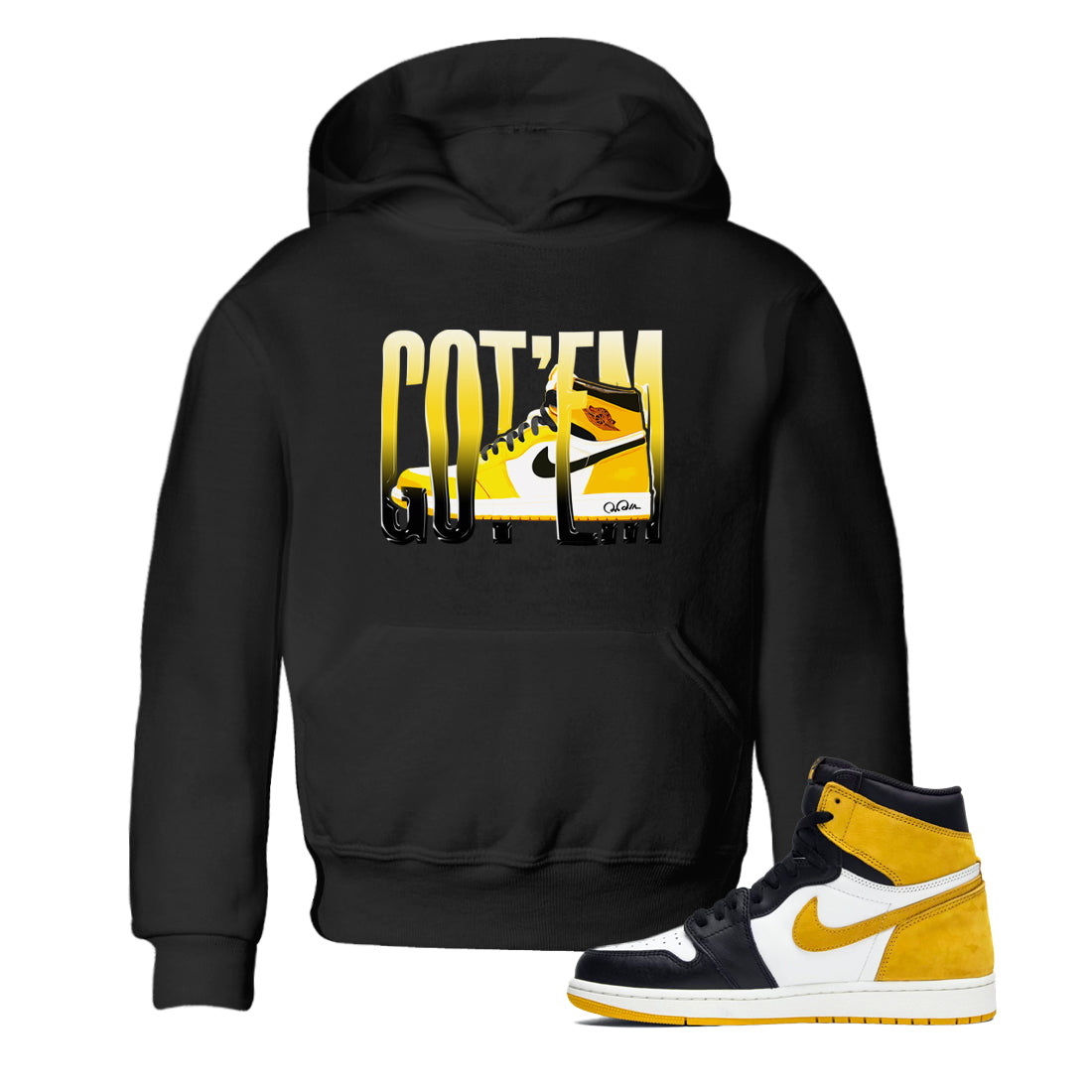 1s Yellow Ochre shirt to match jordans Wiggling Gotem sneaker tees streetwear brand Air Jordan 1 Yellow Ochre Drip Gear Zone Brand baby toddler Black 1 cotton Shirt