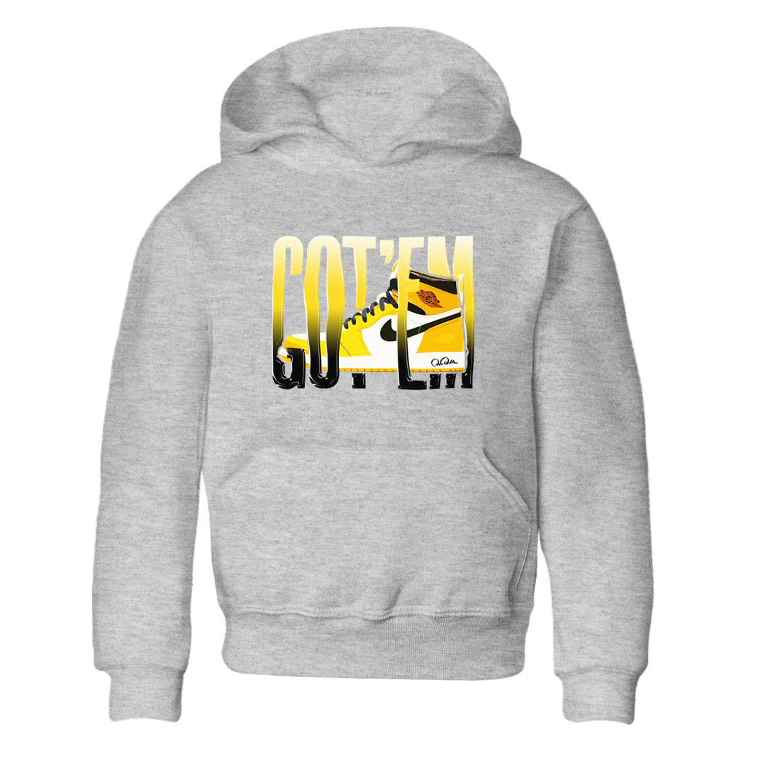 1s Yellow Ochre shirt to match jordans Wiggling Gotem sneaker tees streetwear brand Air Jordan 1 Yellow Ochre Drip Gear Zone Brand baby toddler Heather Grey 2 cotton Shirt